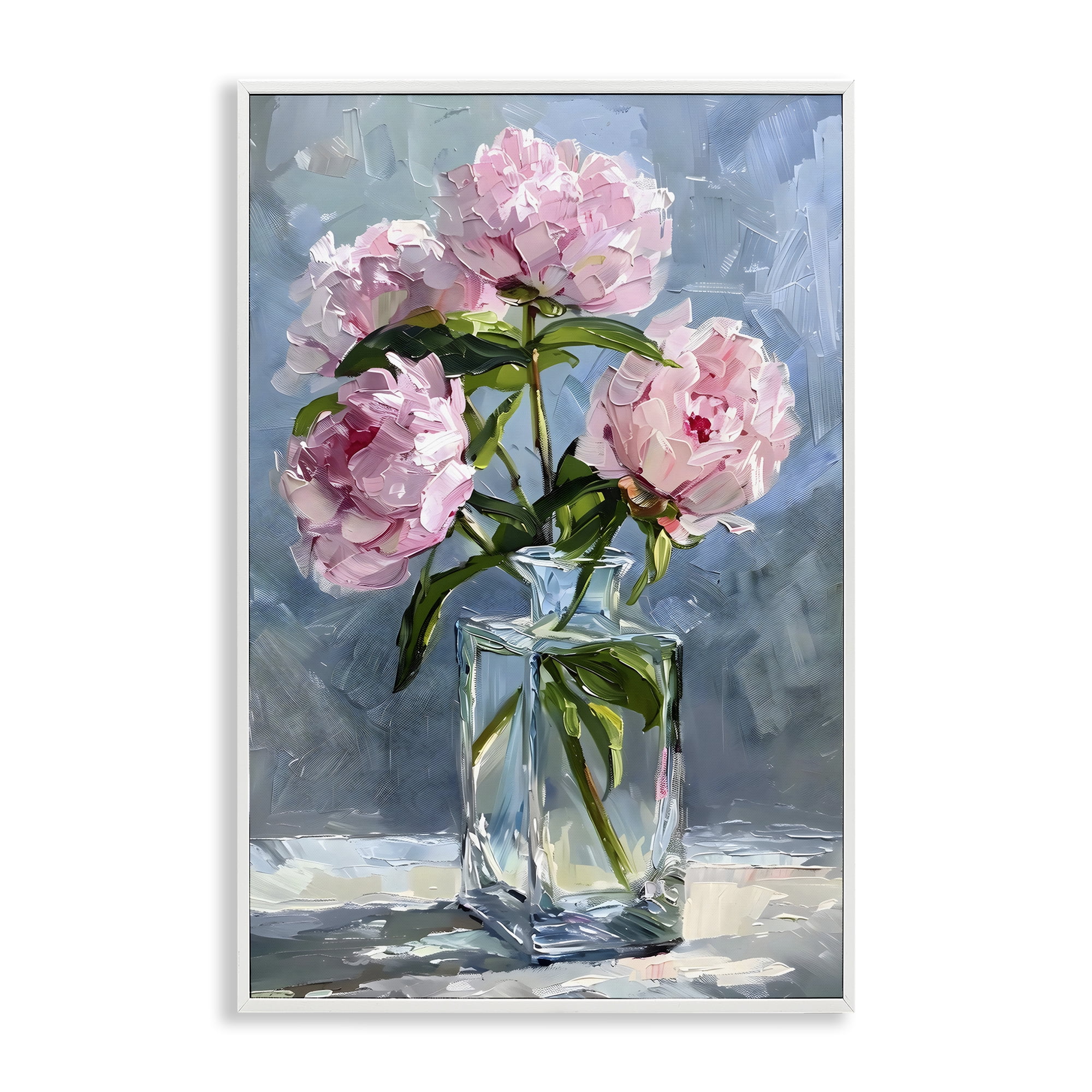 Stupell Industries Beautiful Pink Pastel Peonies White Framed Giclee Art, design by Creative Studio