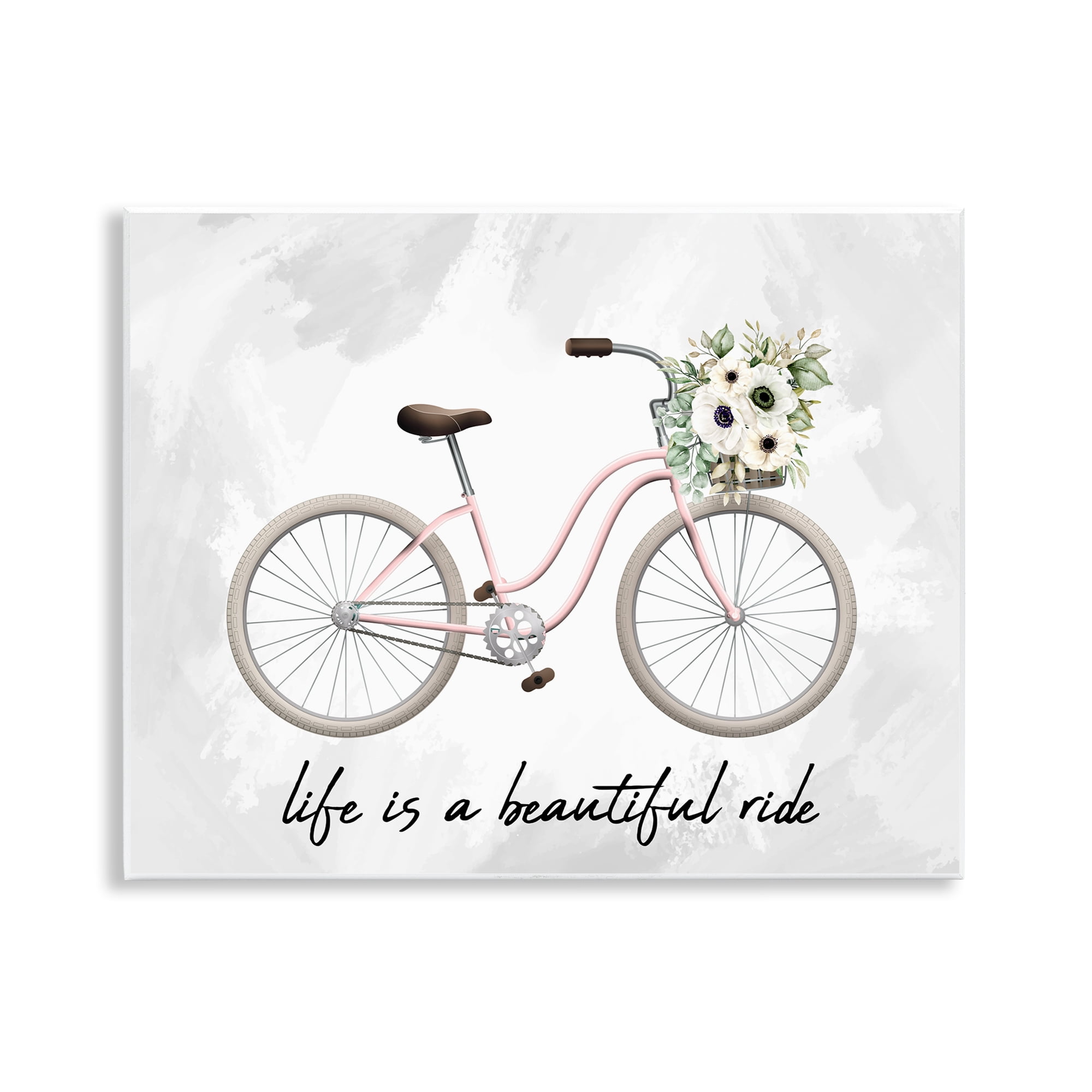 Stupell Industries Beautiful Ride Floral Bike Transportation Painting Unframed Art Print Wall Art, 14 x 11