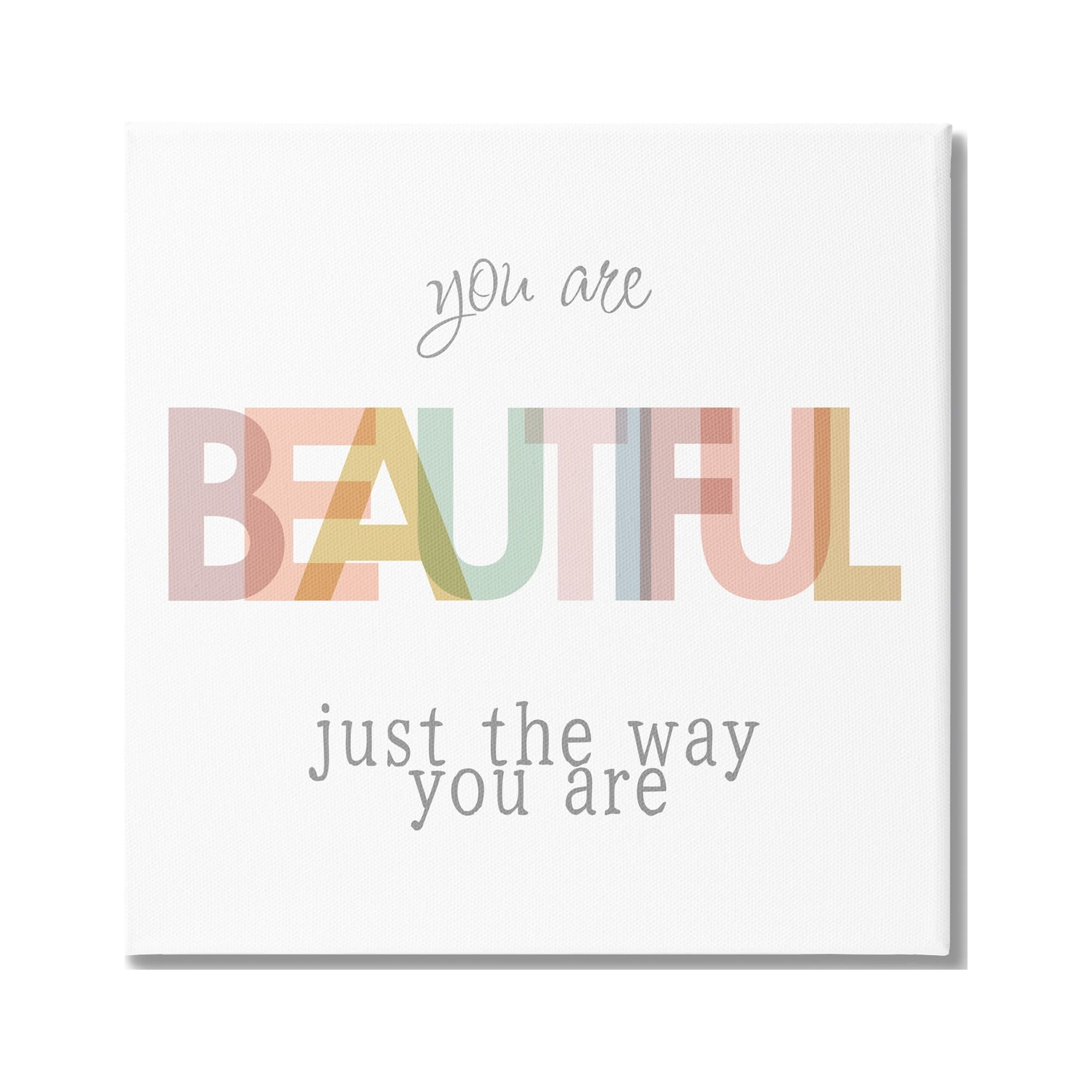Stupell Industries Beautiful Self Confidence Phrase Inspirational Painting Gallery Wrapped Canvas Art Print Wall Art, 36 x 36