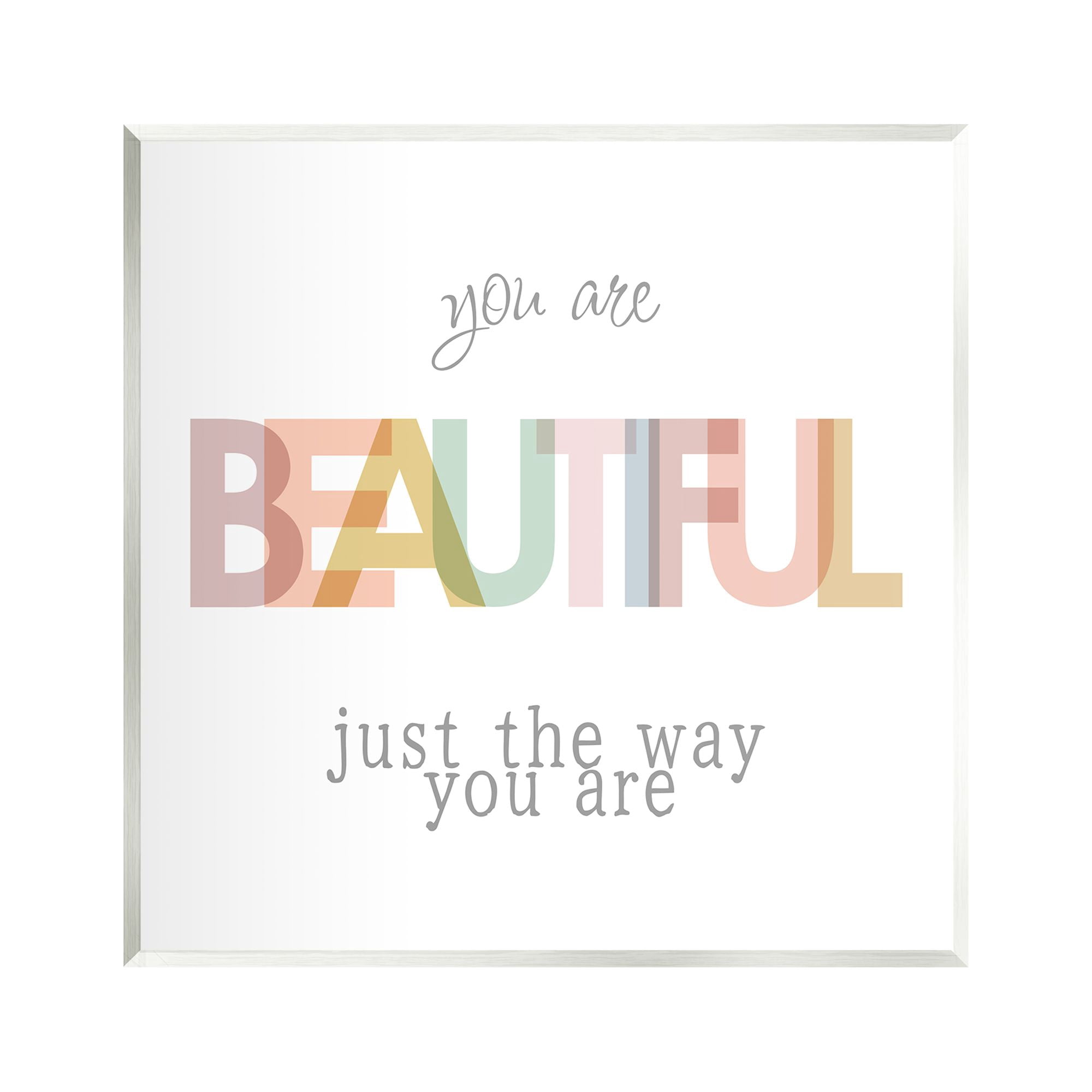 Stupell Industries Beautiful Self Confidence Phrase Inspirational Painting Unframed Art Print Wall Art, 12 x 12