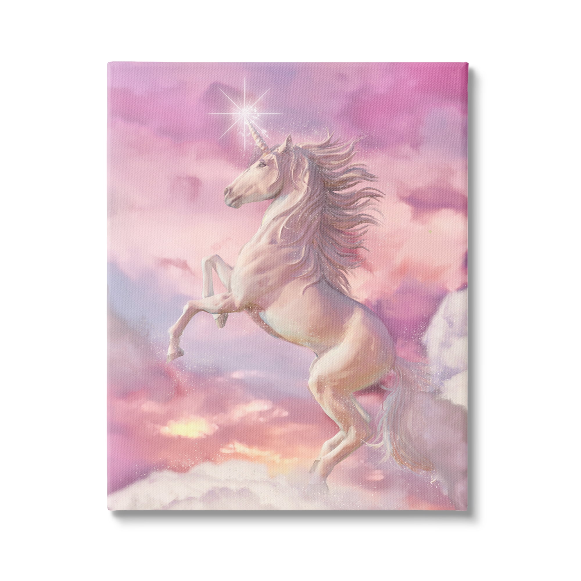 Stupell Industries Beautiful Sunset Unicorn Pink Clouds Fantasy Illustration , 16 x 20, Design by Ziwei Li