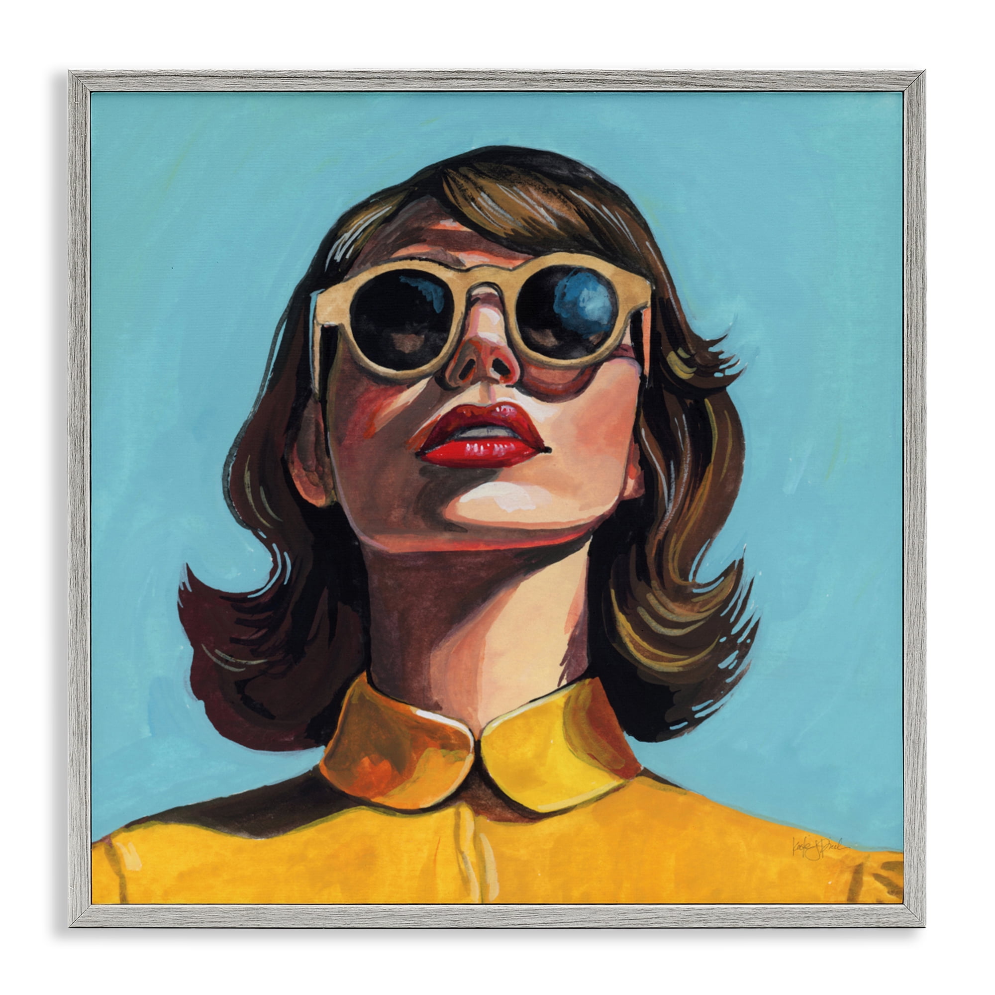 Stupell Industries Beautiful Sunshiny Day Retro Gray Framed Giclee Art, design by Kate Jarvik Birch
