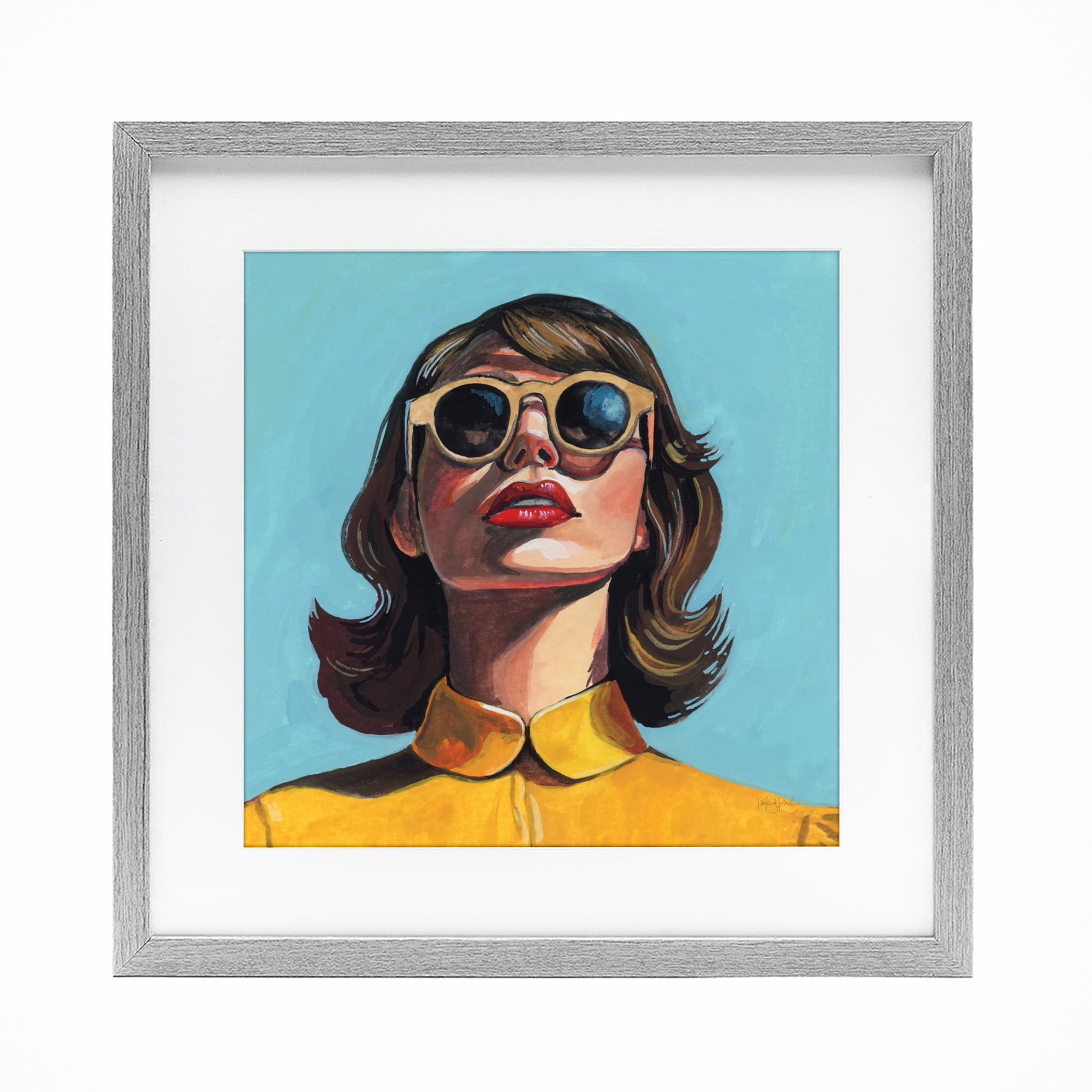 Stupell Industries Beautiful Sunshiny Day Retro Gray Framed Print Under Glass, design by Kate Jarvik Birch