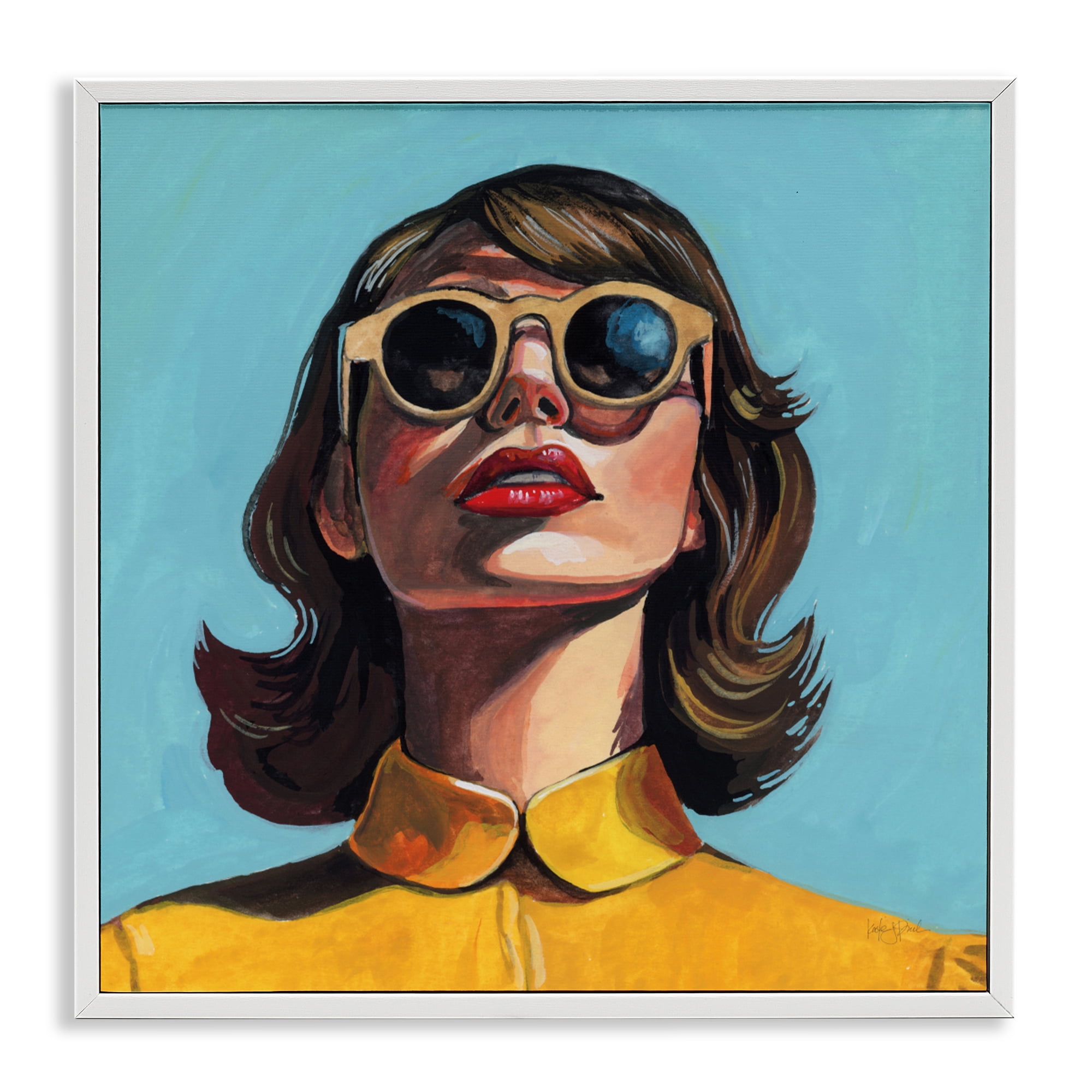 Stupell Industries Beautiful Sunshiny Day Retro White Framed Giclee Art, design by Kate Jarvik Birch