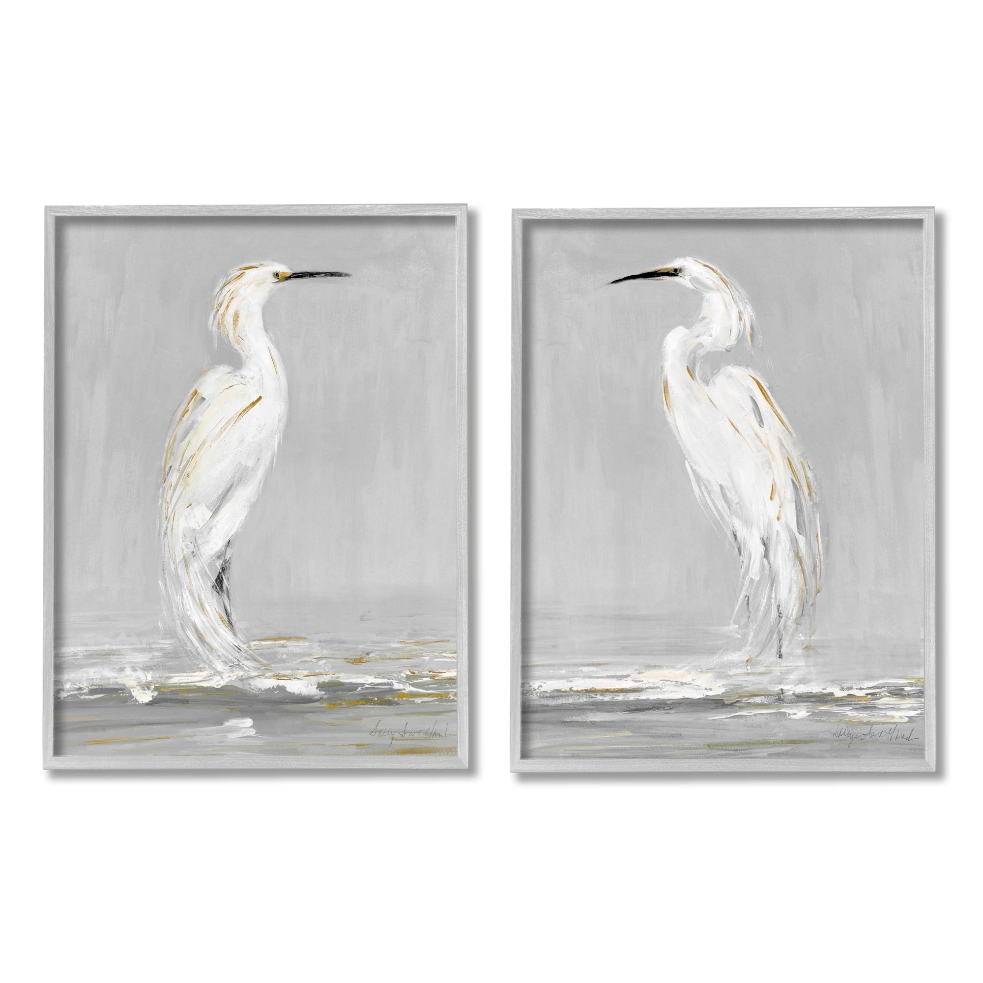 Stupell Industries Beautiful Tranquil Calming White Birds Nature Painting, 11 x 14, Design by Sally Swatland
