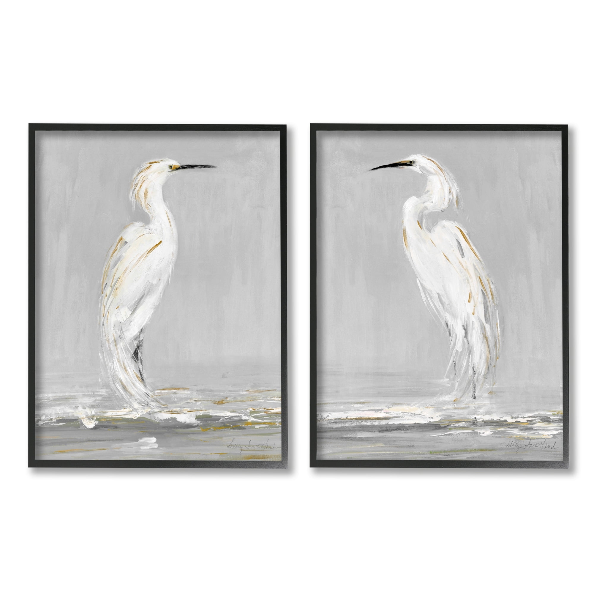 Stupell Industries Beautiful Tranquil Calming White Birds Nature Painting, 24 x 30, Design by Sally Swatland