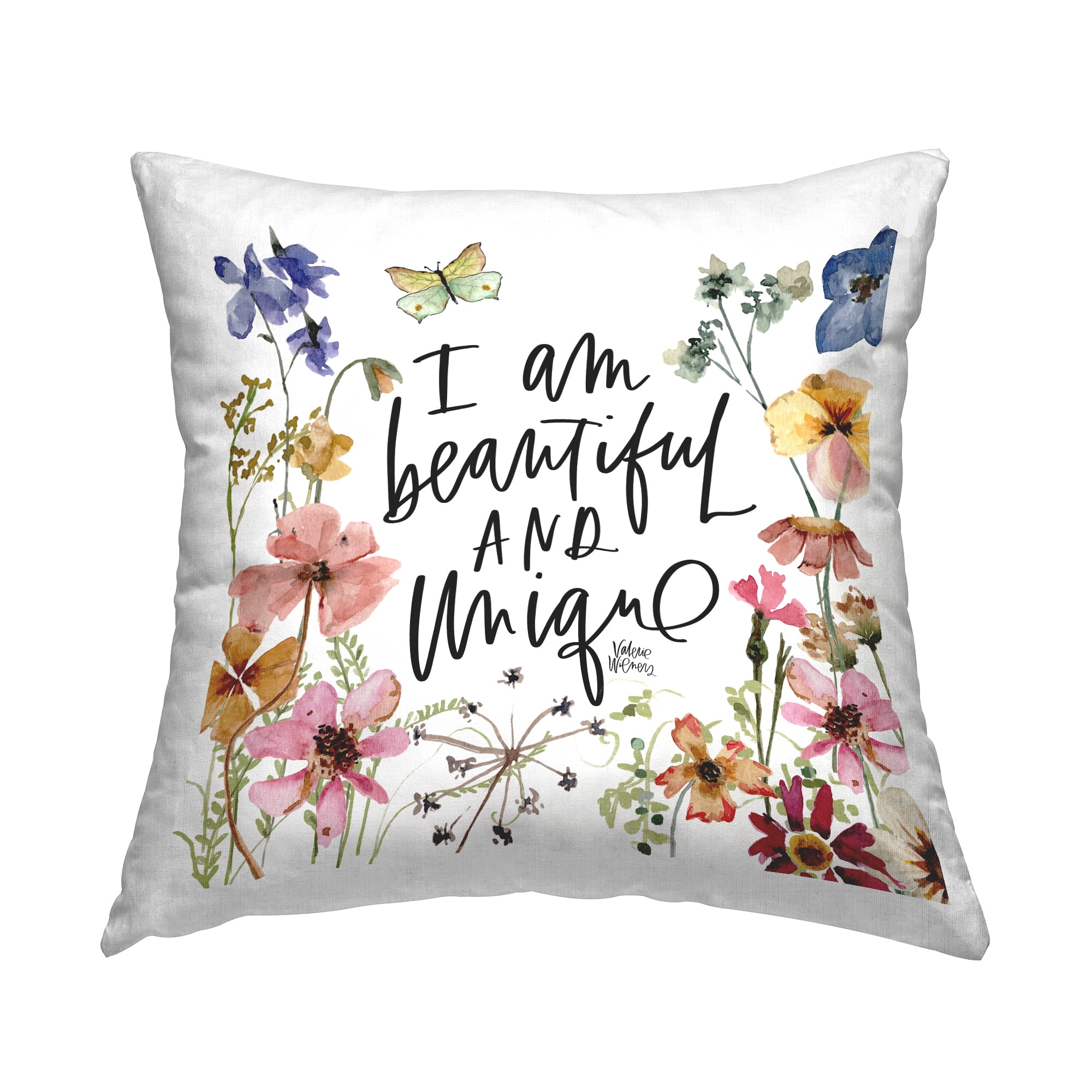 Stupell Industries Beautiful & Unique Inspirational Floral Printed Throw Pillow Design by Valerie Weiners