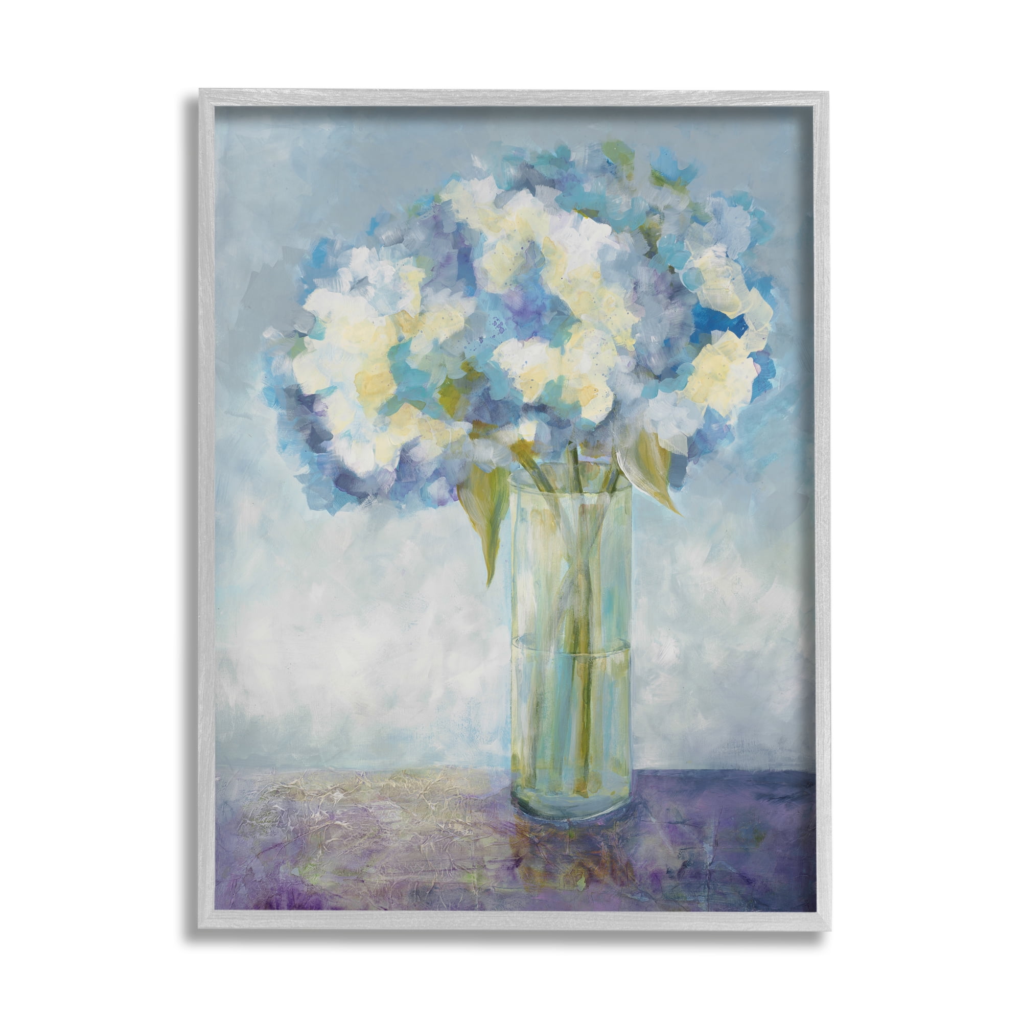 Stupell Industries Beautiful White Blue Hydrangeas Flower Bouquet Painting , 11 x 14, Design by Doris Charest