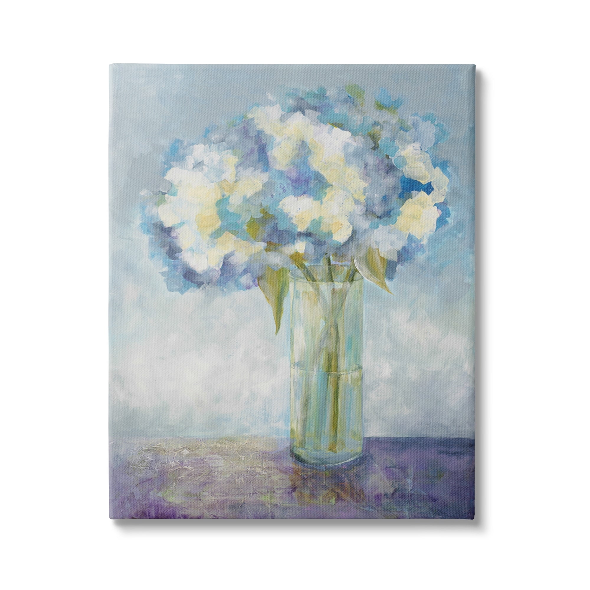 Stupell Industries Beautiful White Blue Hydrangeas Flower Bouquet Painting Gallery-Wrapped Canvas Print Wall Art, 36x48, by Doris Charest
