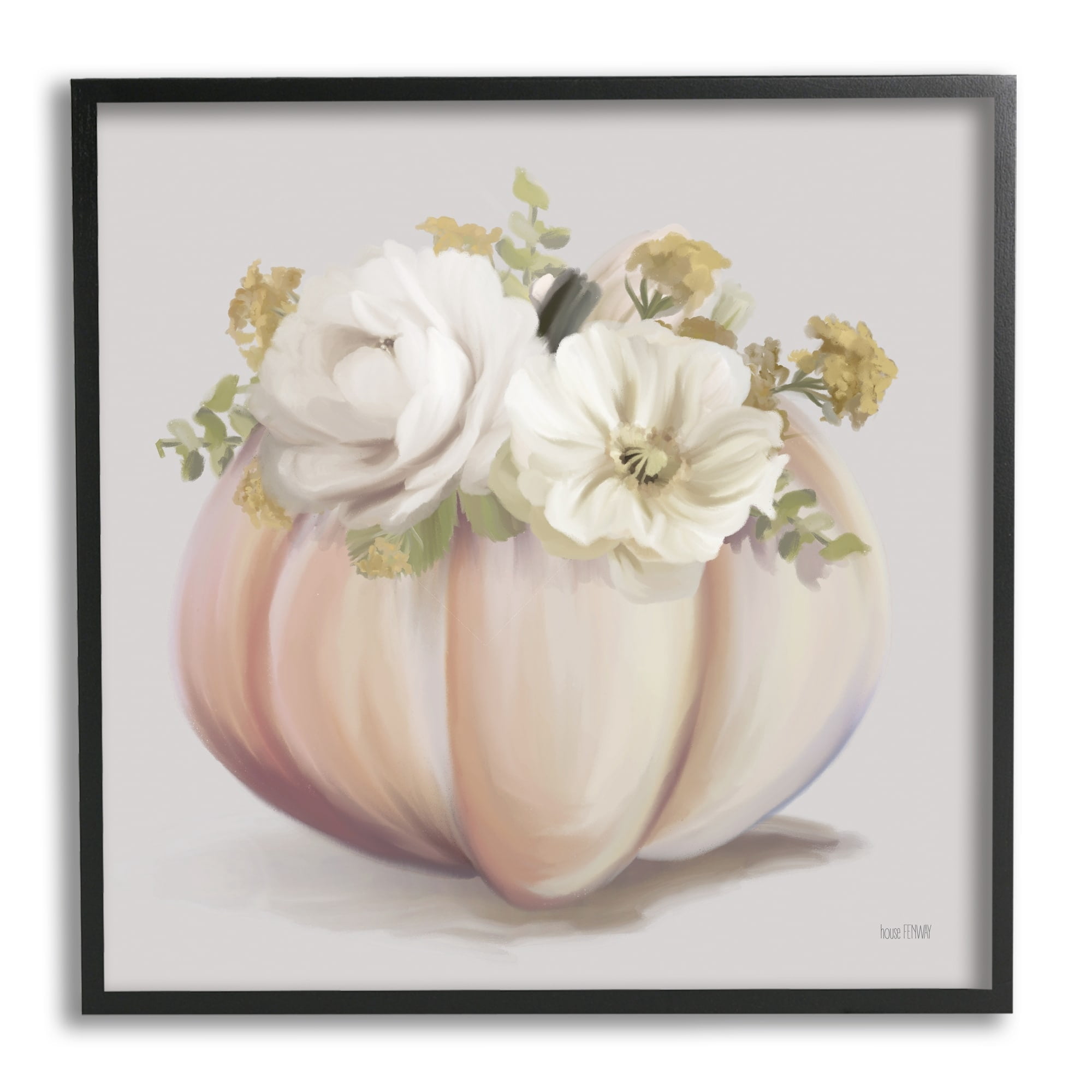 Stupell Industries Beautiful White Roses Flowers Bouquet Abstract Vase Painting , 12 x 12, Design by House Fenway