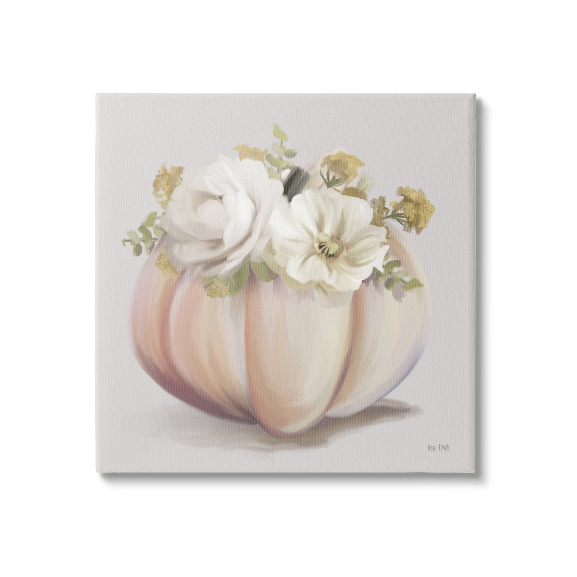 Stupell Industries Beautiful White Roses Flowers Bouquet Abstract Vase Painting , 24 x 24, Design by House Fenway