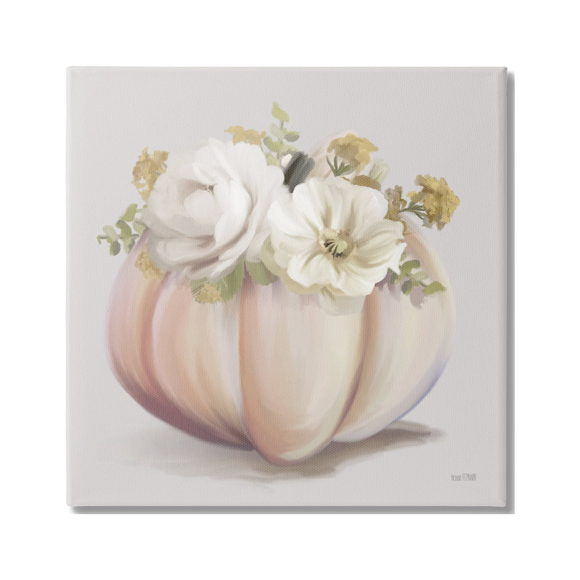 Stupell Industries Beautiful White Roses Flowers Bouquet Abstract Vase Painting , 30 x 30, Design by House Fenway