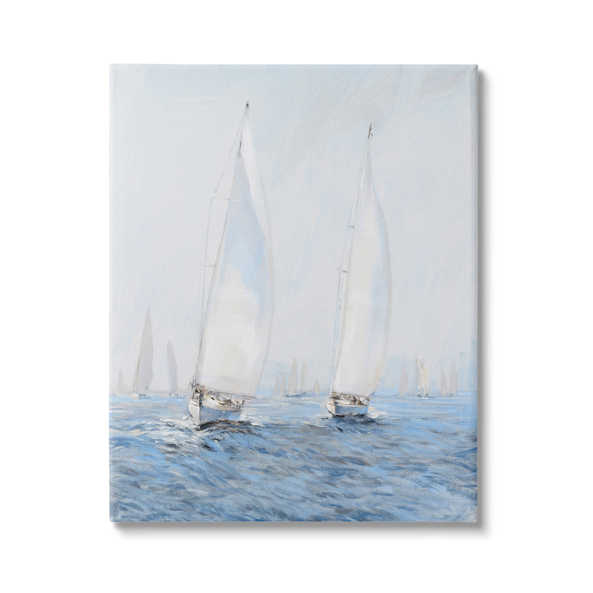 Stupell Industries Beautiful White Sailboats Drifting Ocean Waves Painting , 36 x 48, Design by Tim OToole