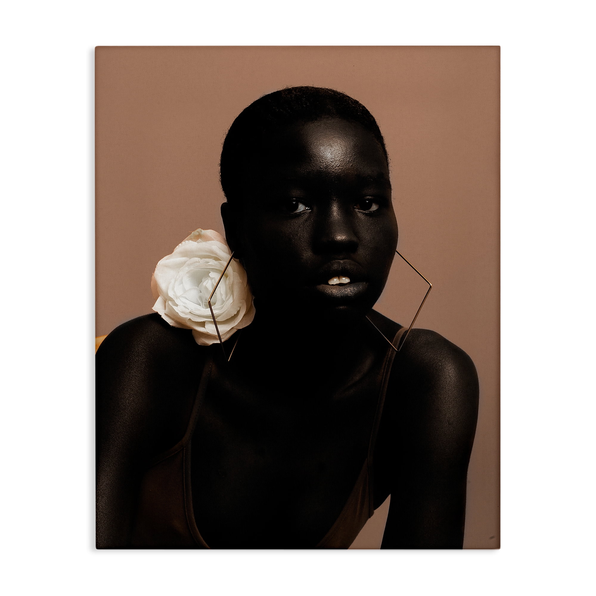 Stupell Industries Beautiful Woman & Rose People Photography Wrapped Canvas Art Print Wall Art, 16 x 20