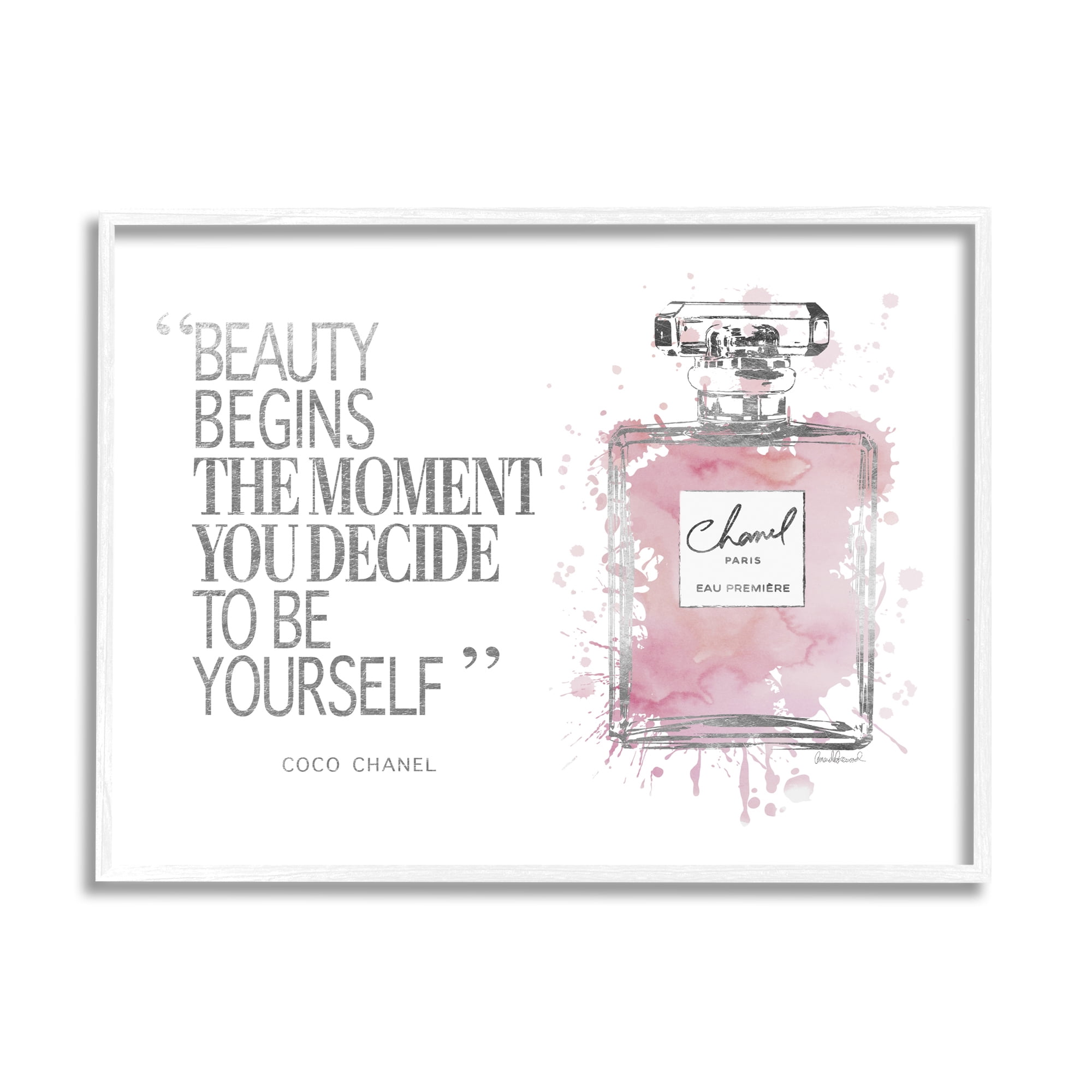 Stupell Industries Beauty Begins Fashion Perfume, 16 x 20,Design by Amanda Greenwood