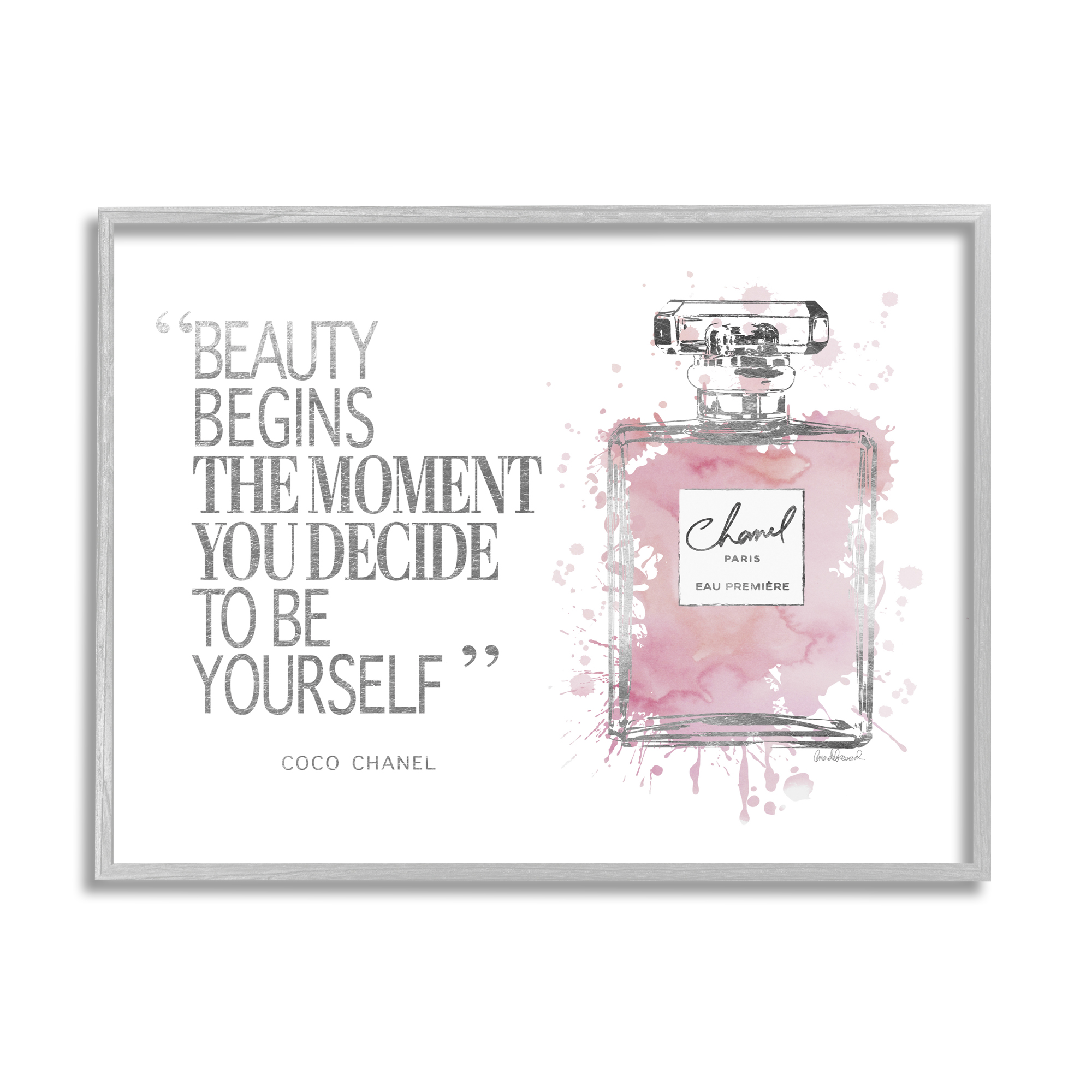 Stupell Industries Beauty Begins Fashion Perfume, 24 x 30,Design by Amanda Greenwood