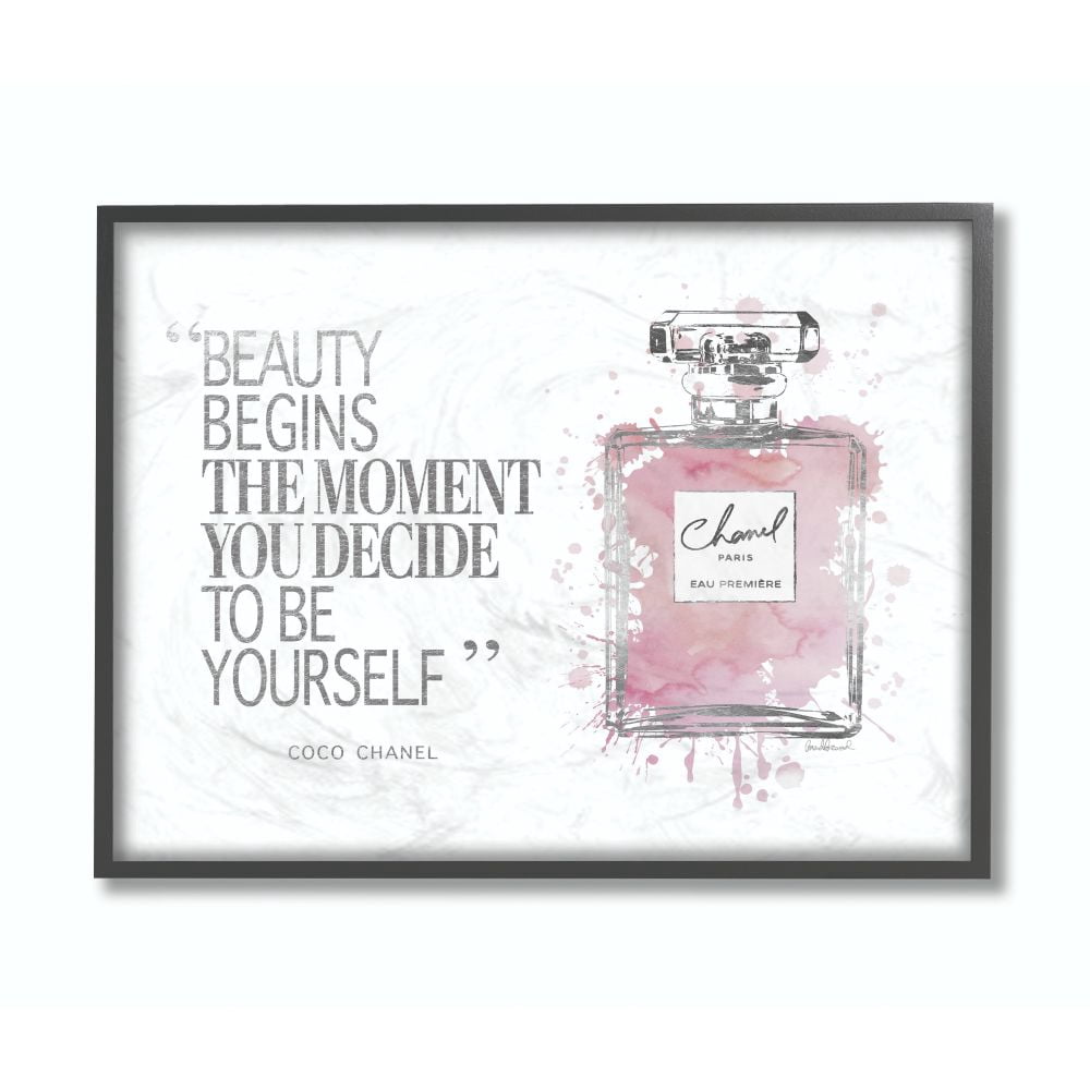 Stupell Industries Beauty Begins Fashion Perfume Framed Wall Art by Amanda Greenwood