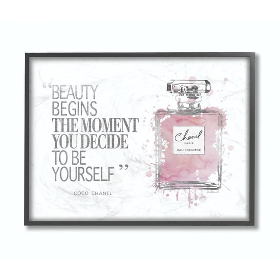 Stupell Industries Beauty Begins Fashion Perfume Framed Wall Art by Amanda Greenwood