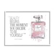 thumbnail image 1 of Stupell Industries Beauty Begins Fashion Perfume Graphic Art White Framed Art Print Wall Art, 11x14, by Amanda Greenwood, 1 of 7