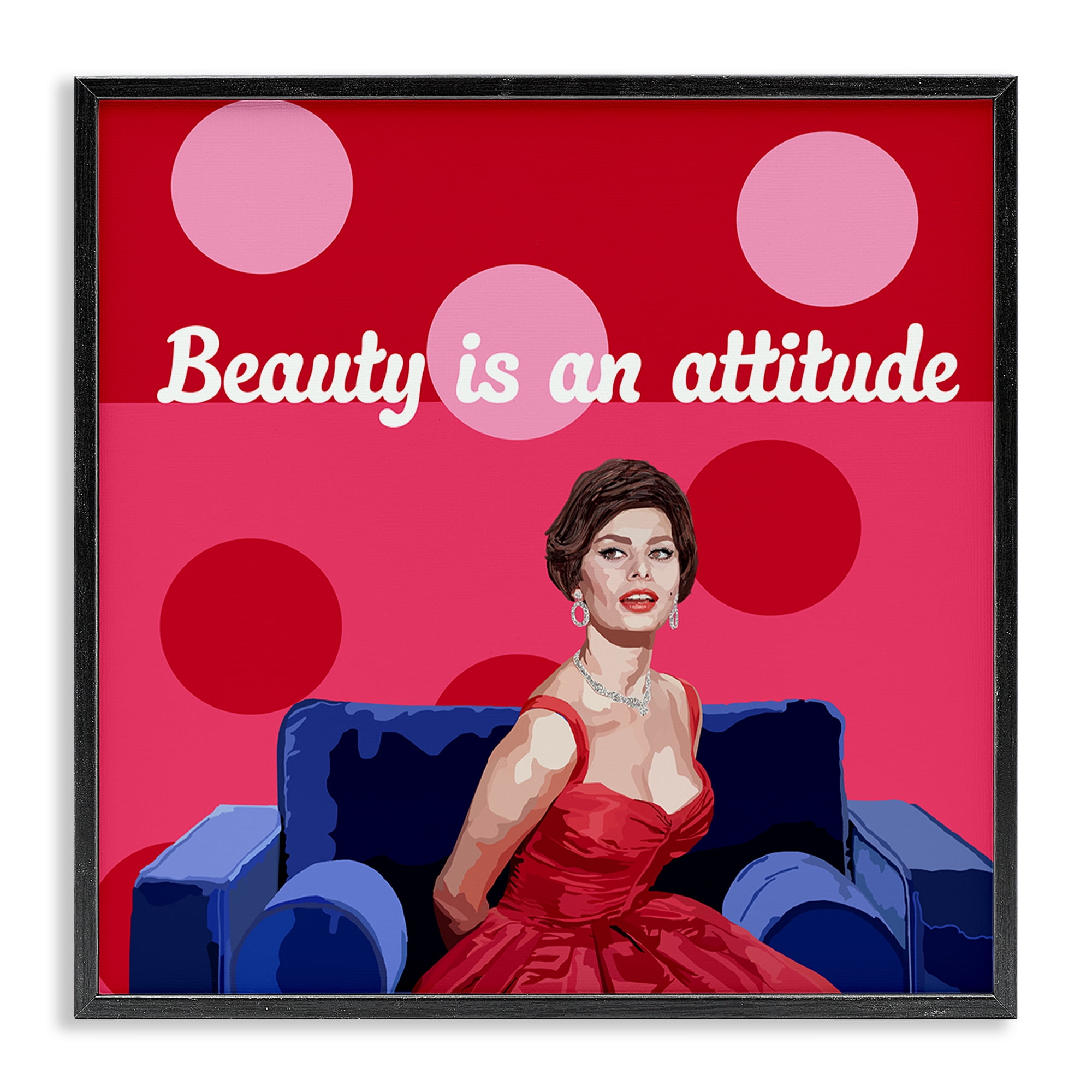 Stupell Industries Beauty Is An Attitude Black Framed Giclee Art, design by Lynnda Rakos