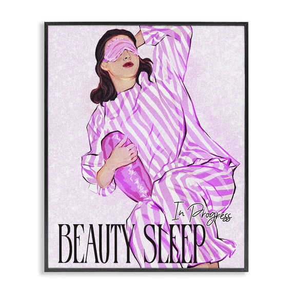 Stupell Industries Art Deco Beauty Sleep In Progress Black Framed Giclee Art, 11 x 14, by Ziwei Li