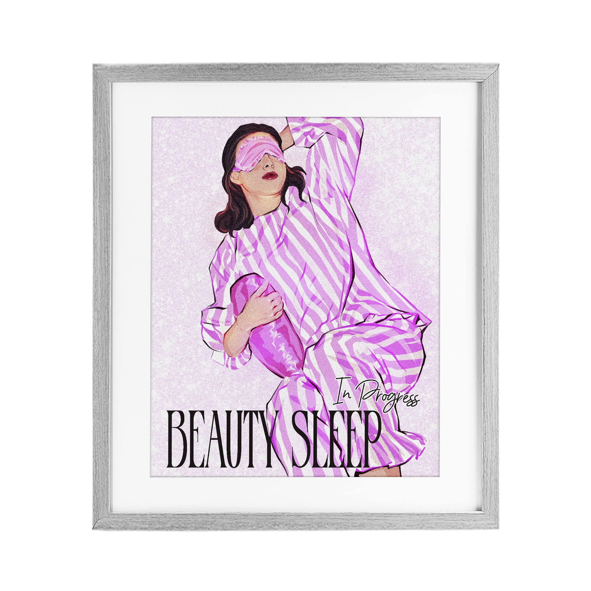 Stupell Industries Beauty Sleep In Progress Gray Framed Print Under Glass, design by Ziwei Li