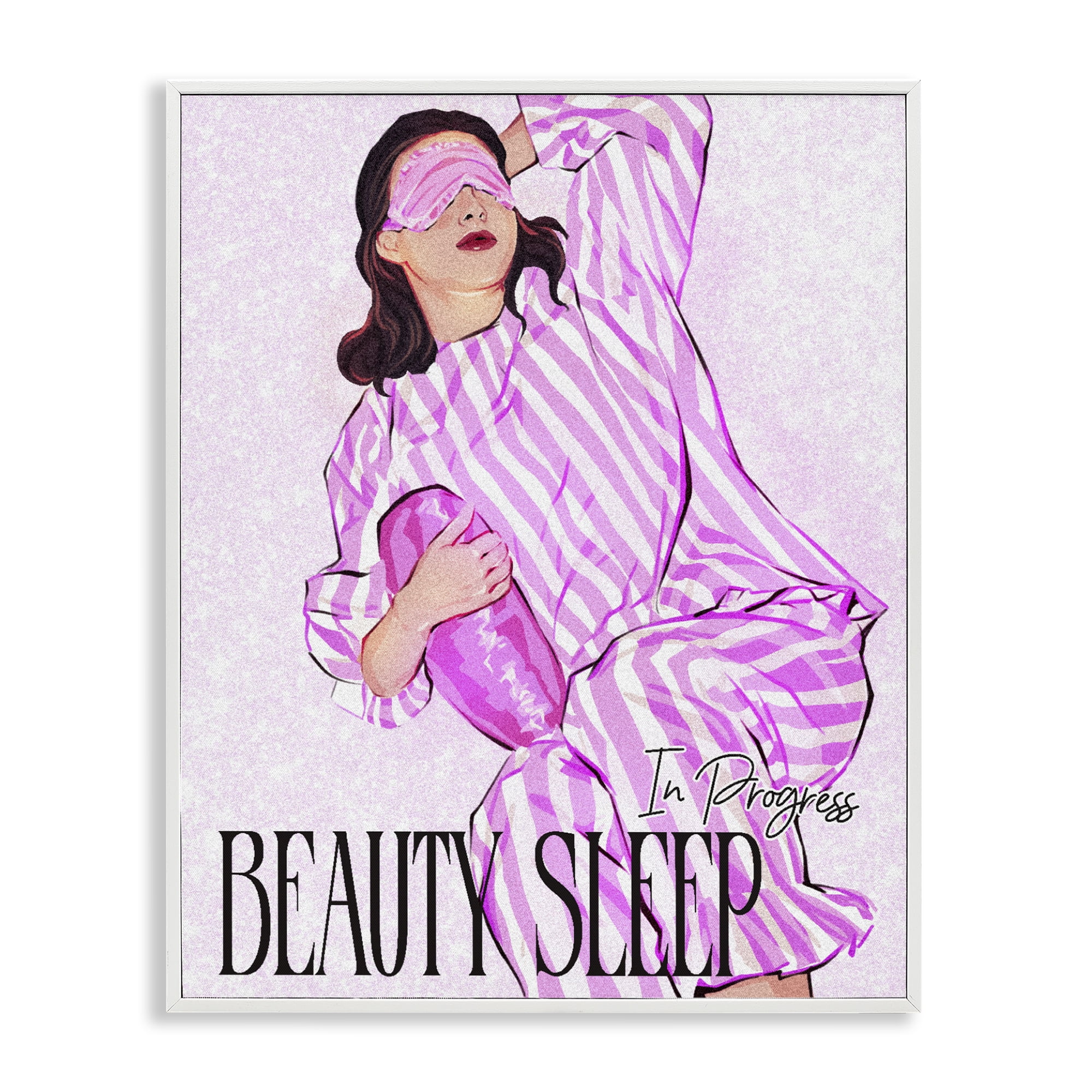 Stupell Industries Beauty Sleep In Progress White Framed Giclee Art, design by Ziwei Li