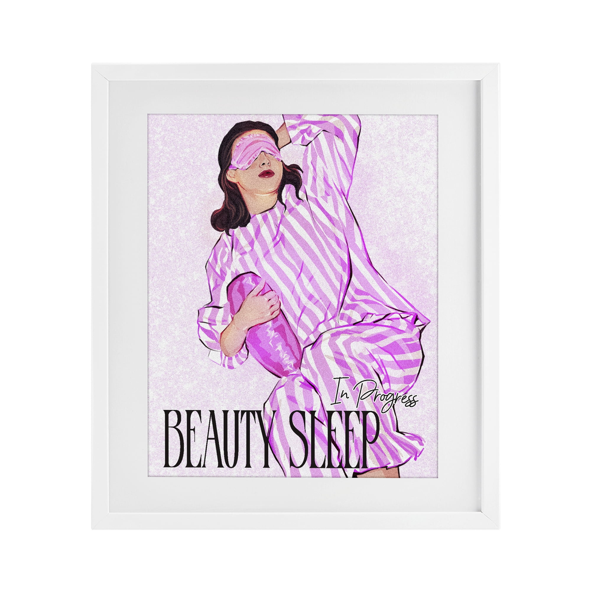 Stupell Industries Beauty Sleep In Progress White Framed Print Under Glass, design by Ziwei Li