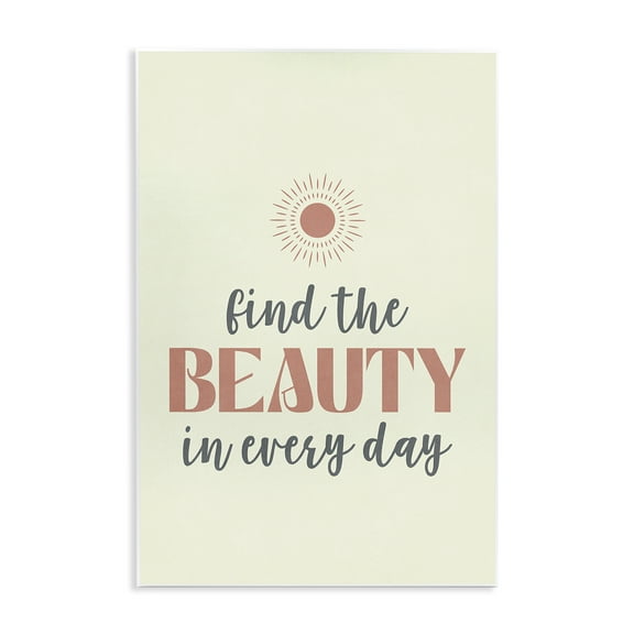 Stupell Industries Beauty in Every Day Text & Numbers Painting Unframed Art Print Wall Art, 10 x 15