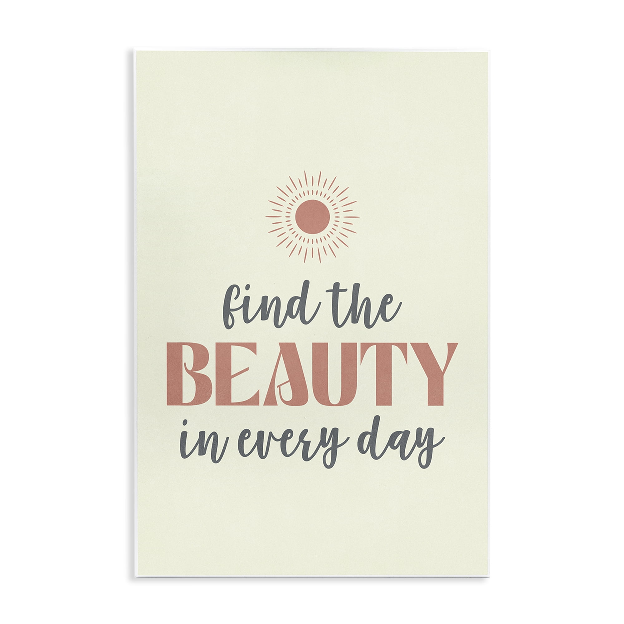 Stupell Industries Beauty in Every Day Text & Numbers Painting Unframed Art Print Wall Art, 13 x 19