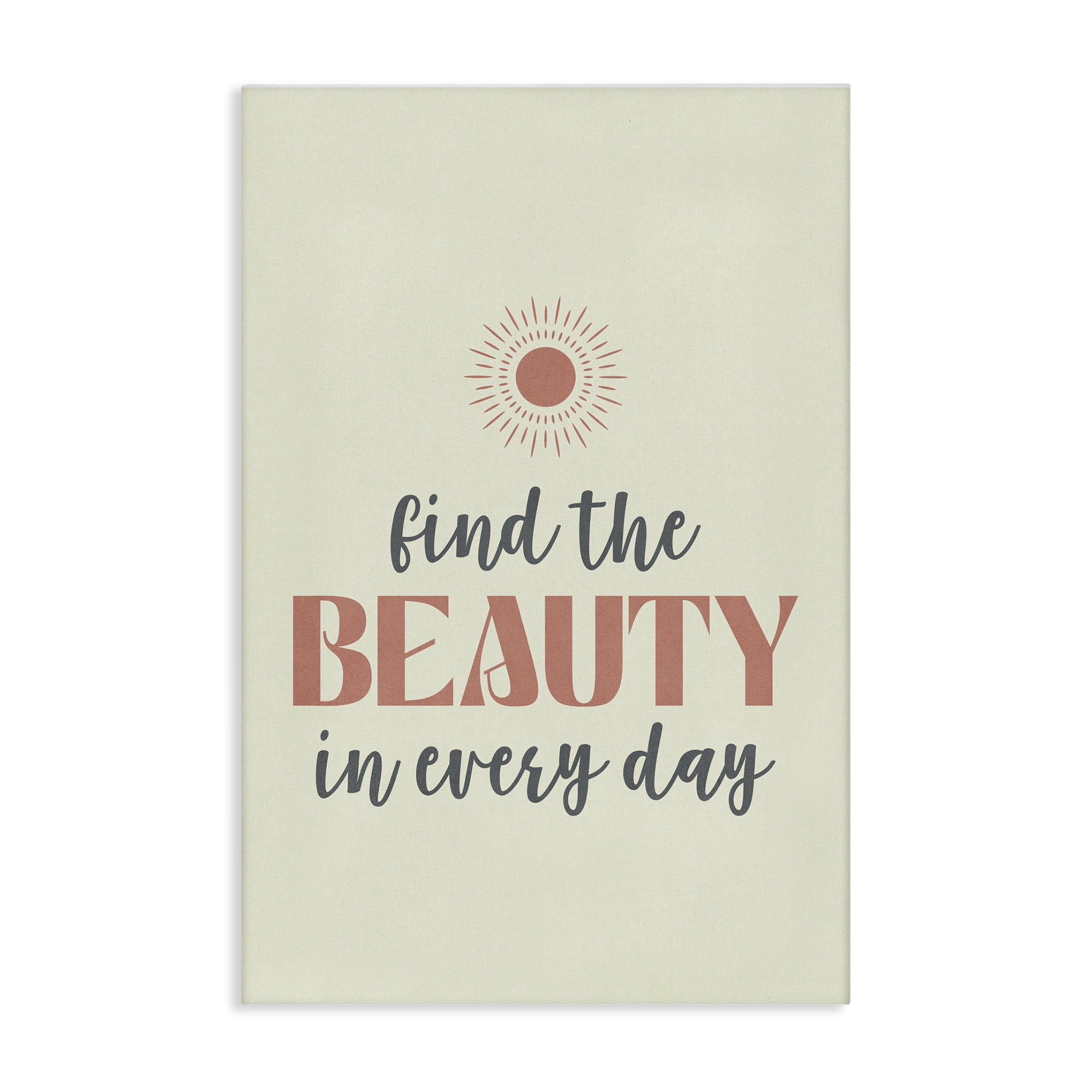 Stupell Industries Beauty in Every Day Text & Numbers Painting Wrapped Canvas Art Print Wall Art, 16 x 24