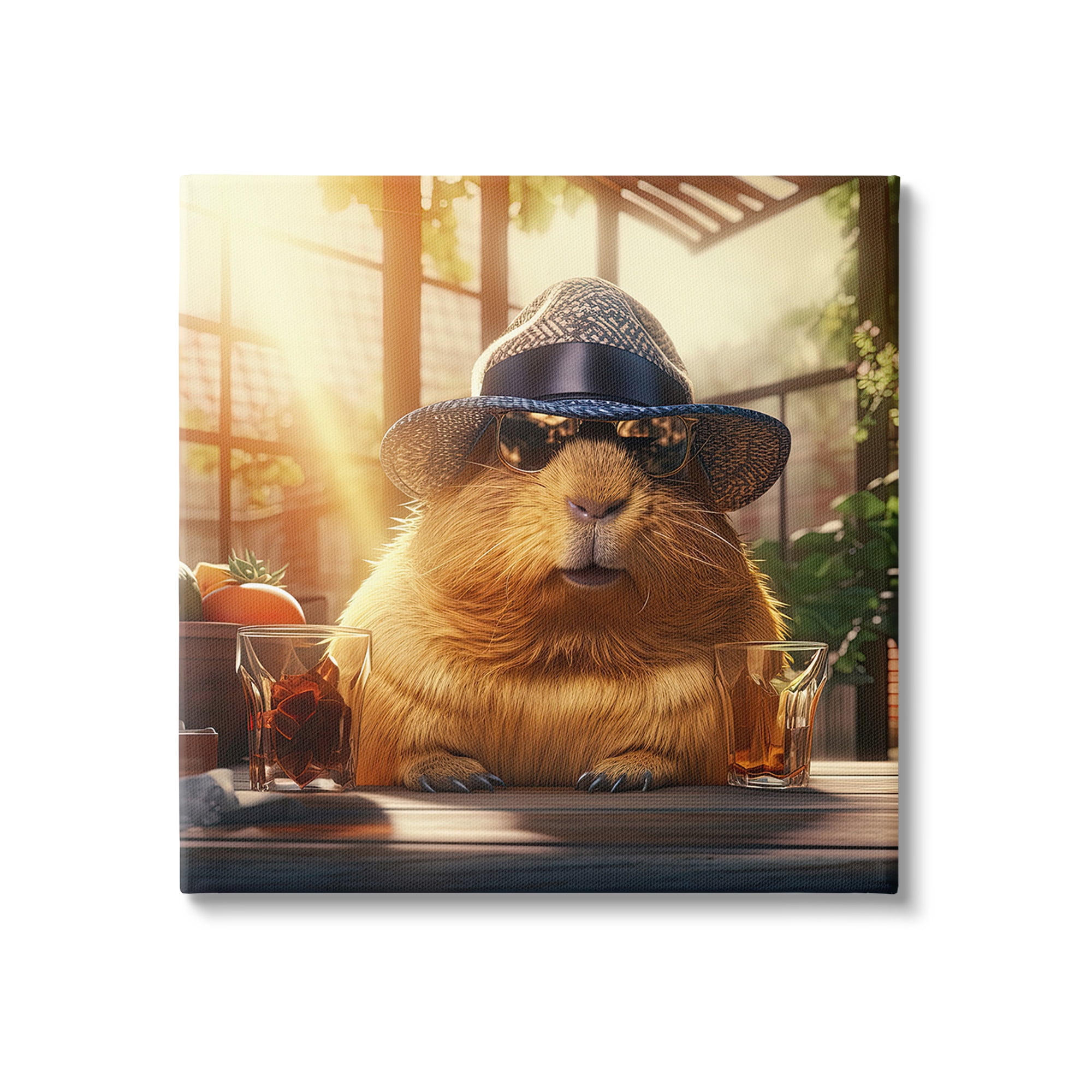 Stupell Industries Beaver & Summer Sunlight Animals & Insects Painting Gallery Wrapped Canvas Art Print Wall Art, 36 x 36