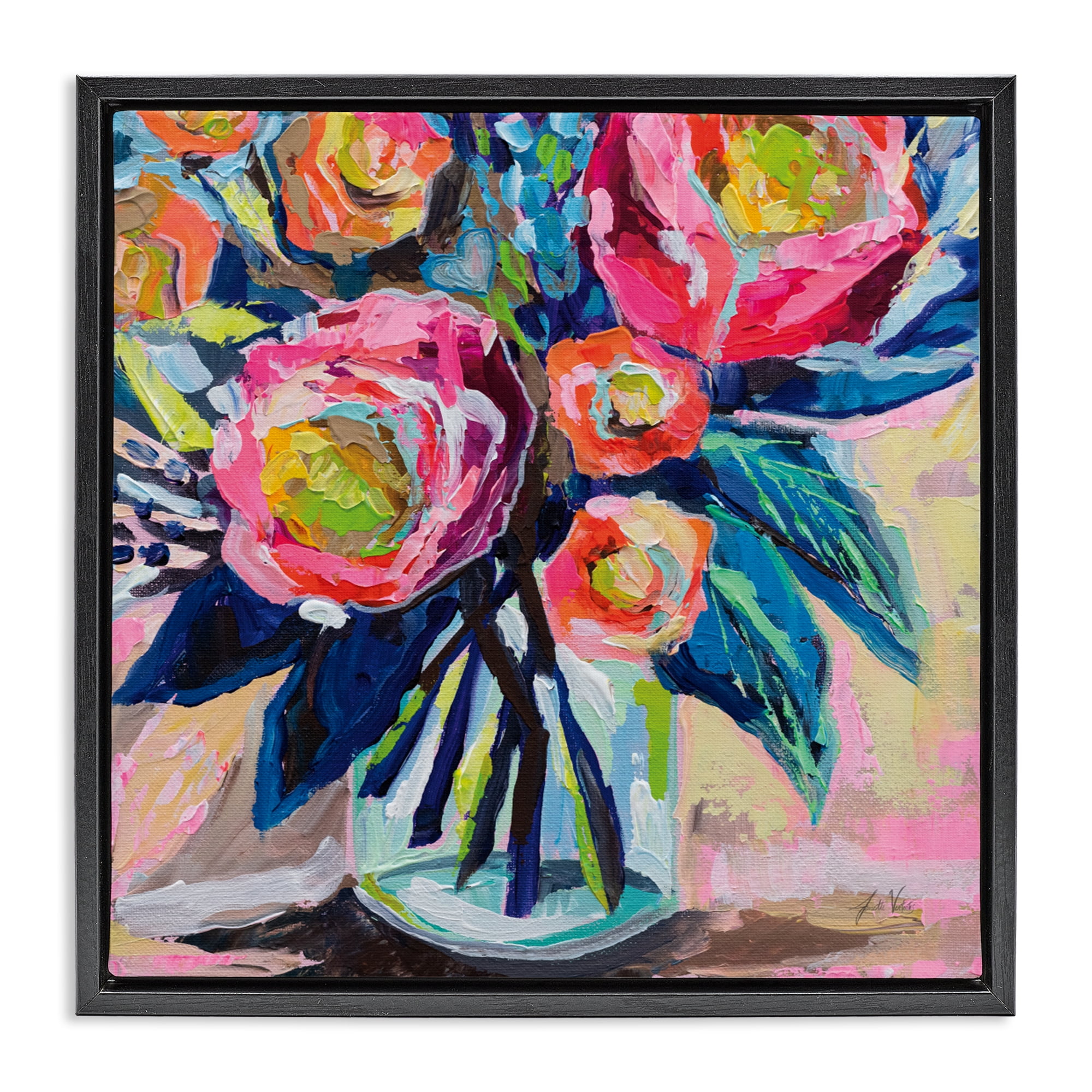 Stupell Industries Because You Love Me Black Framed Floater Canvas Wall Art, design by Jeanette Vertentes