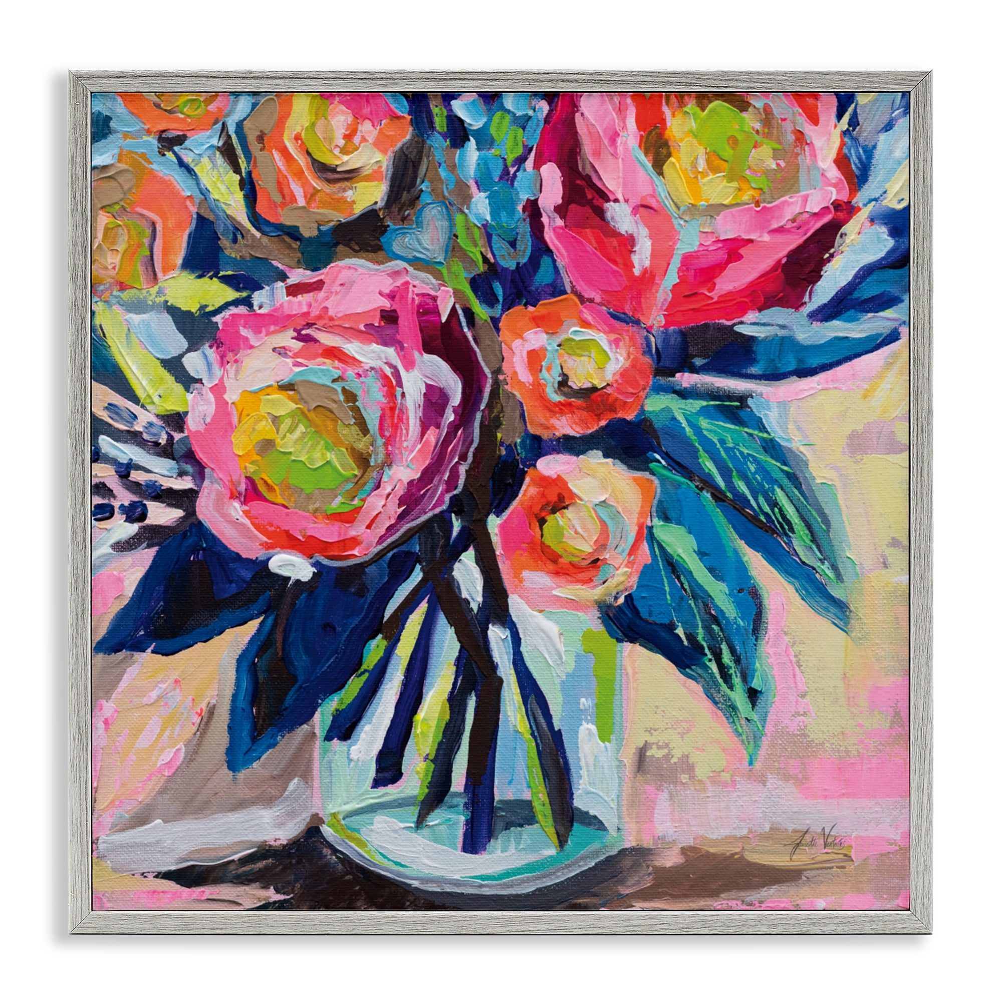 Stupell Industries Because You Love Me Gray Framed Giclee Art, design by Jeanette Vertentes