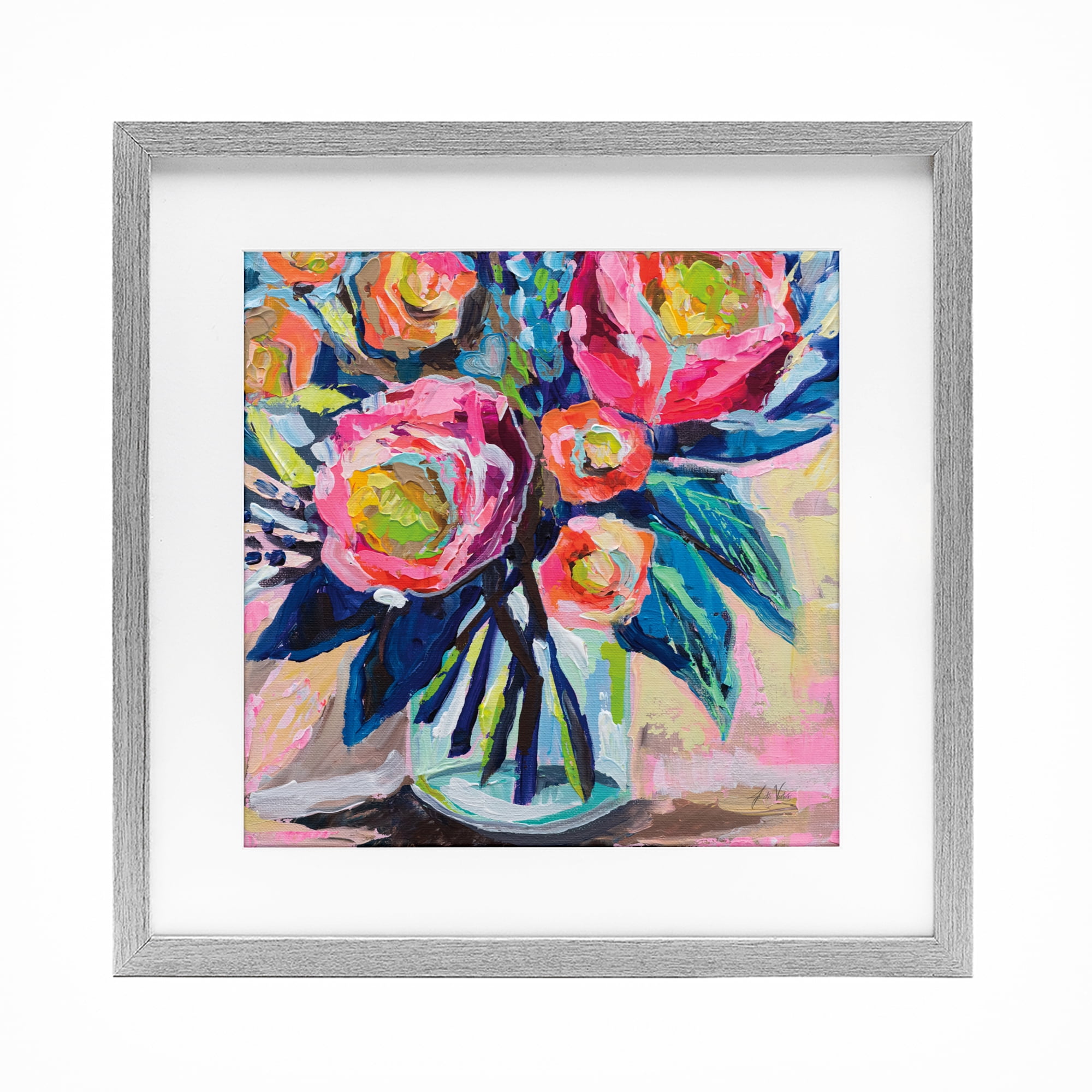Stupell Industries Because You Love Me Gray Framed Print Under Glass, design by Jeanette Vertentes