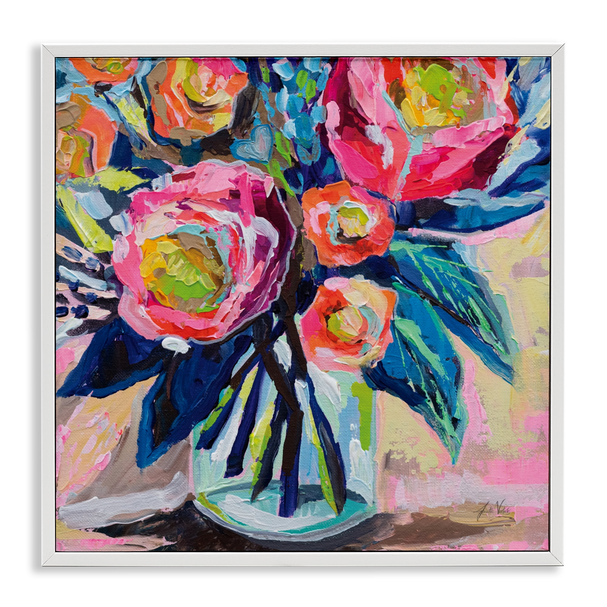 Stupell Industries Because You Love Me White Framed Giclee Art, design by Jeanette Vertentes