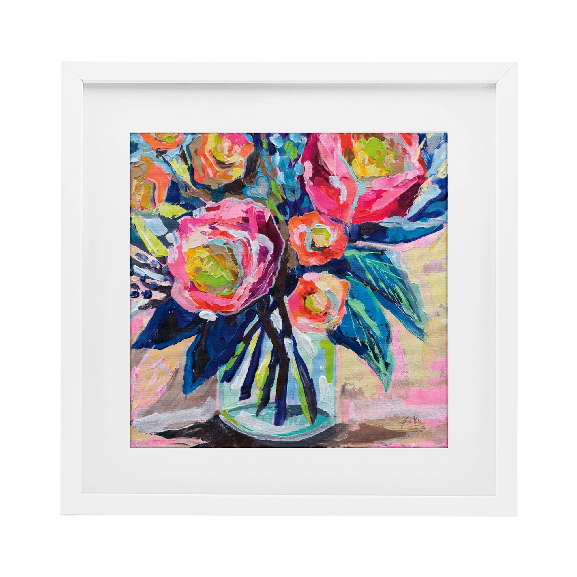 Stupell Industries Because You Love Me White Framed Print Under Glass, design by Jeanette Vertentes