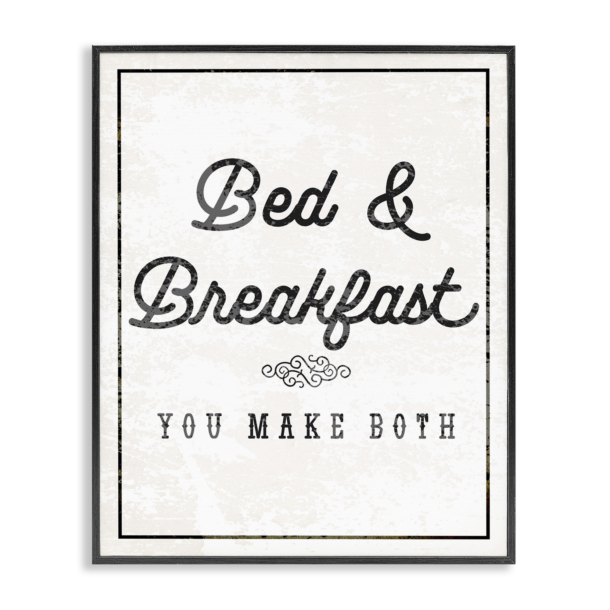 Stupell Industries Bed & Breakfast Humor Text & Numbers Painting Black Framed Art Print Wall Art, 24 x 30