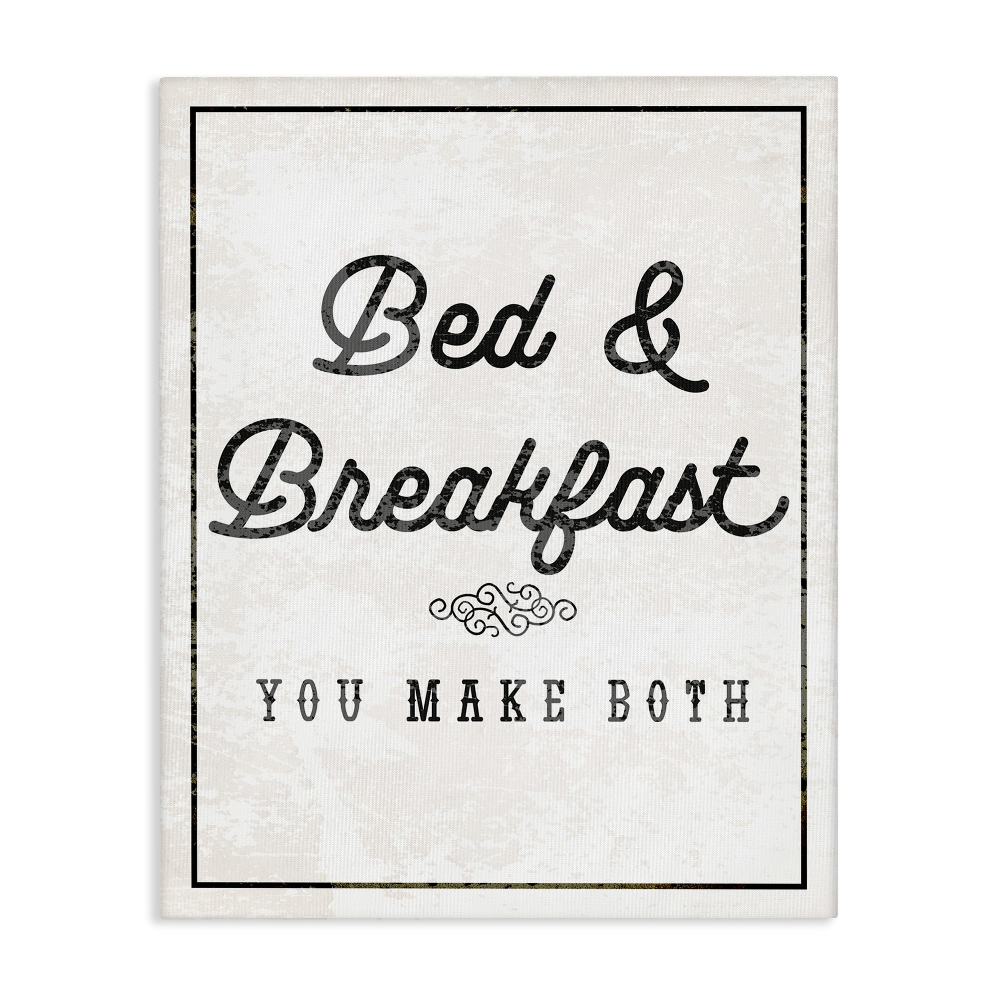 Stupell Industries Bed & Breakfast Humor Text & Numbers Painting Wrapped Canvas Art Print Wall Art, 24 x 30