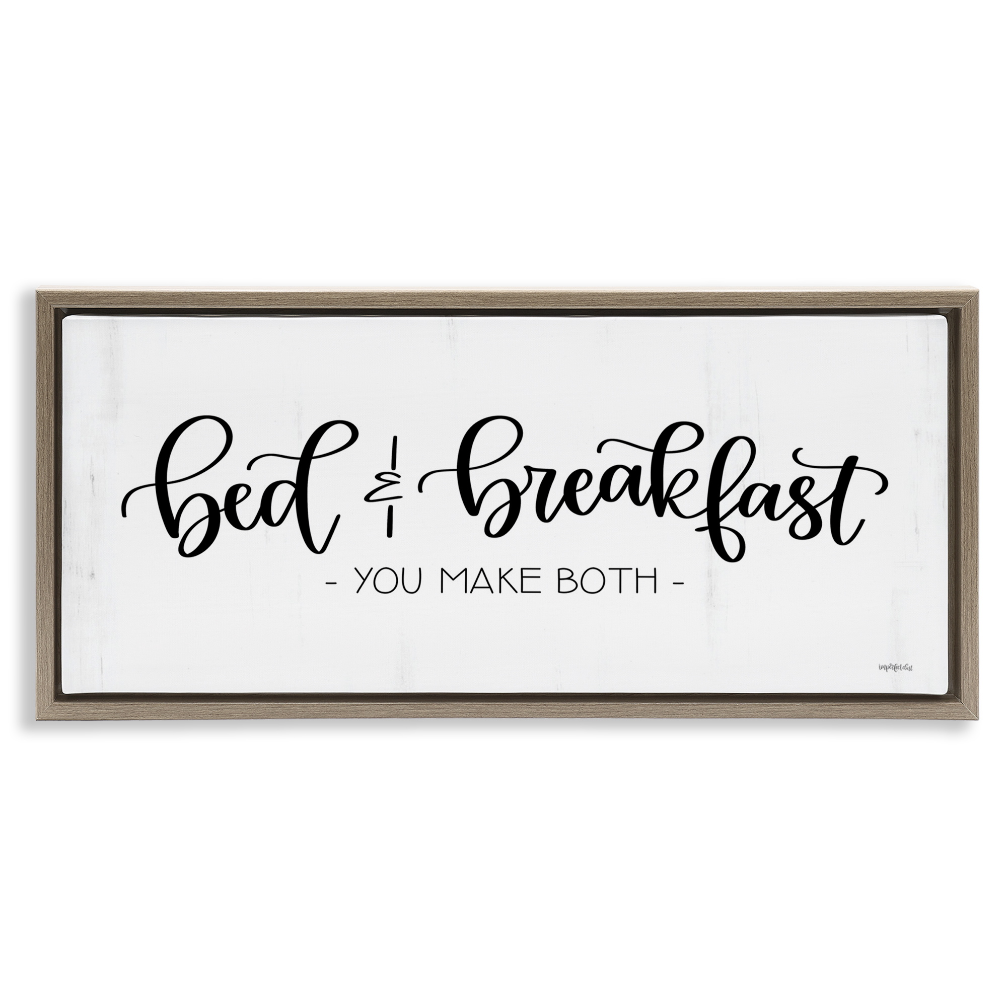 Stupell Industries Bed & Breakfast Make Both Typography Painting Brown Floater Framed Art Print Wall Art, 31 x 14