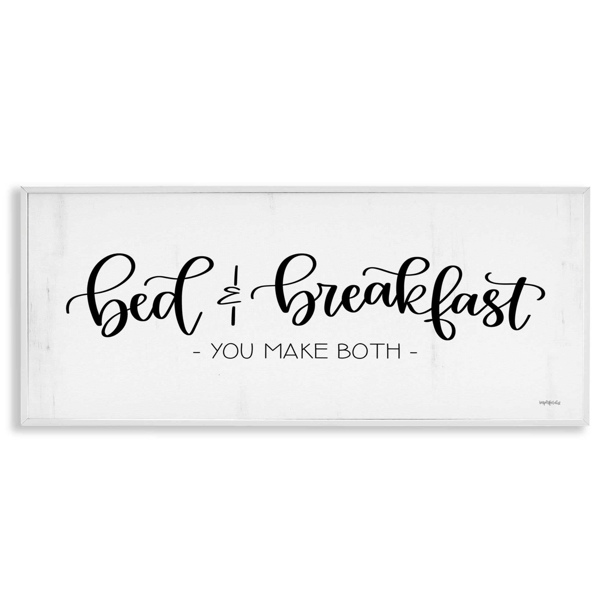Stupell Industries Bed & Breakfast Make Both Typography Painting White Framed Art Print Wall Art, 24 x 10