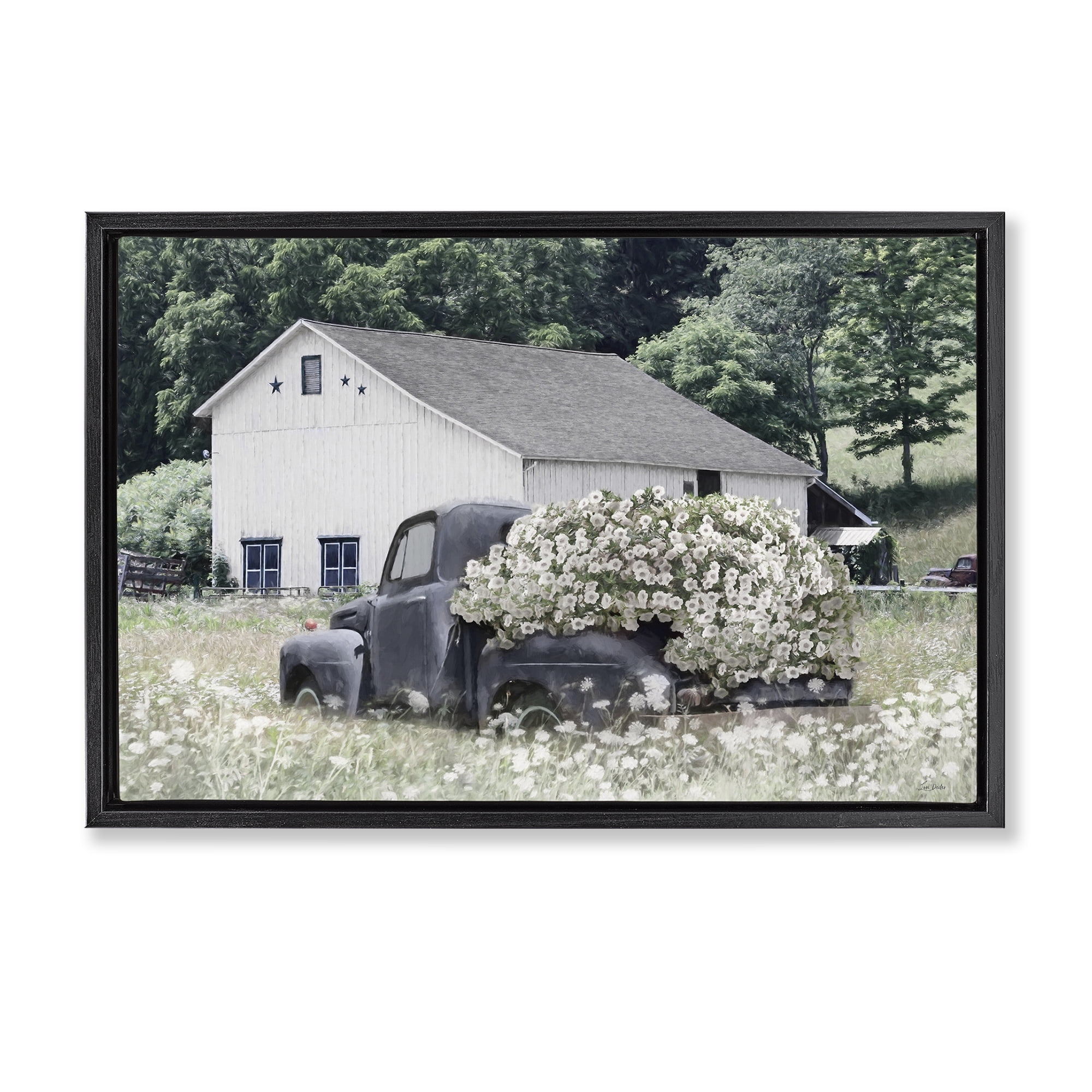 Stupell Industries Bed Full Of Blossoms Black Framed Floater Canvas Wall Art, design by Lori Deiter