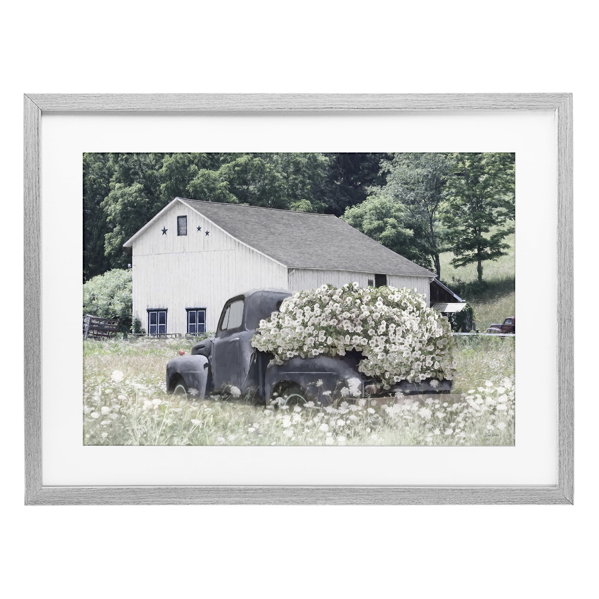 Stupell Industries Bed Full Of Blossoms Gray Framed Print Under Glass, design by Lori Deiter