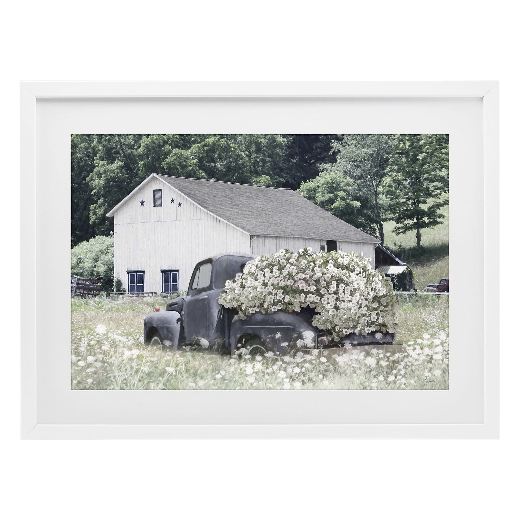 Stupell Industries Bed Full Of Blossoms White Framed Print Under Glass, design by Lori Deiter