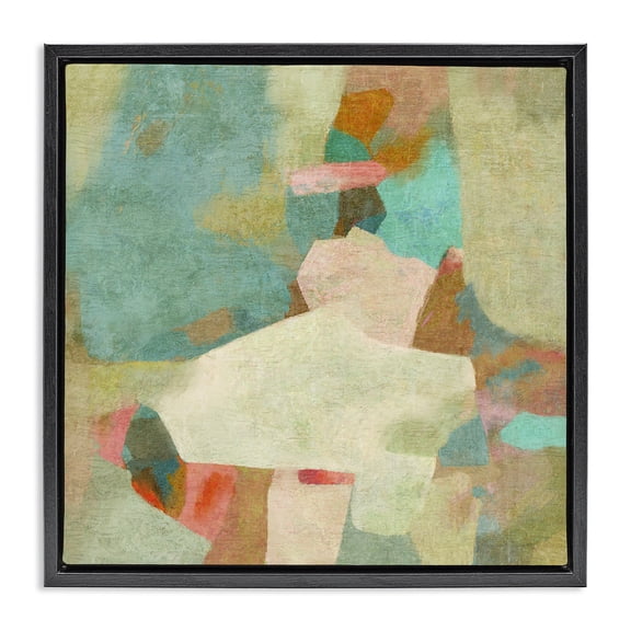 Stupell Industries Bedtime Story Subtle Abstraction Black Framed Floater Canvas Wall Art design by Suzanne Nicoll, 18 x 18