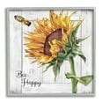 thumbnail image 1 of Stupell Industries Bee Happy Rustic Sunflower Botanical & Floral Painting Gray Framed Art Print Wall Art, 12 x 12, 1 of 9