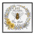 thumbnail image 1 of Stupell Industries Cottage Bee Humble & True Encouraging Insect Floral Border Black Framed Giclee Art, 12 x 12, by Deb Strain, 1 of 6