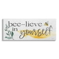 thumbnail image 1 of Stupell Industries Bee-Lieve in Yourself Phase Botanical & Floral Painting Gallery Wrapped Canvas Print Wall Art, 30 x 13, 1 of 1