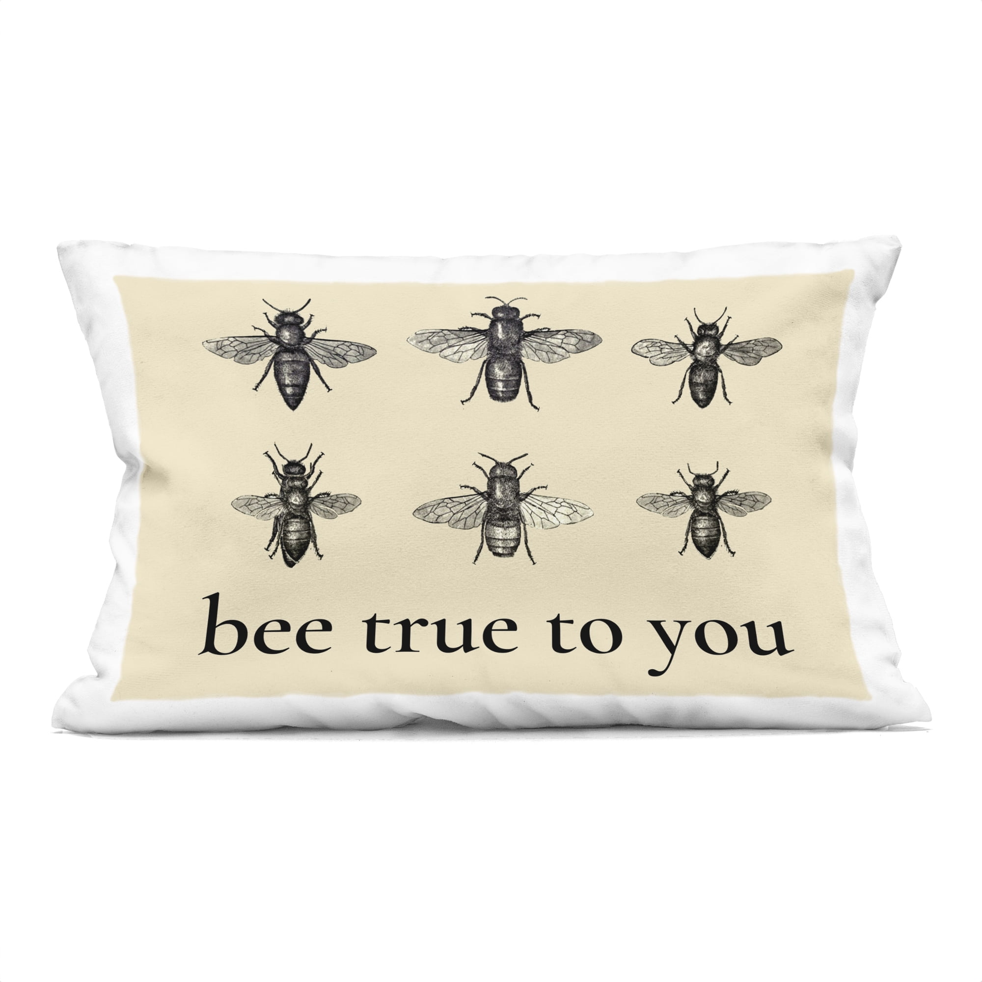 Stupell Industries Bee True To You Inspiration Decorative Printed Throw Pillow, design by Lettered and Lined