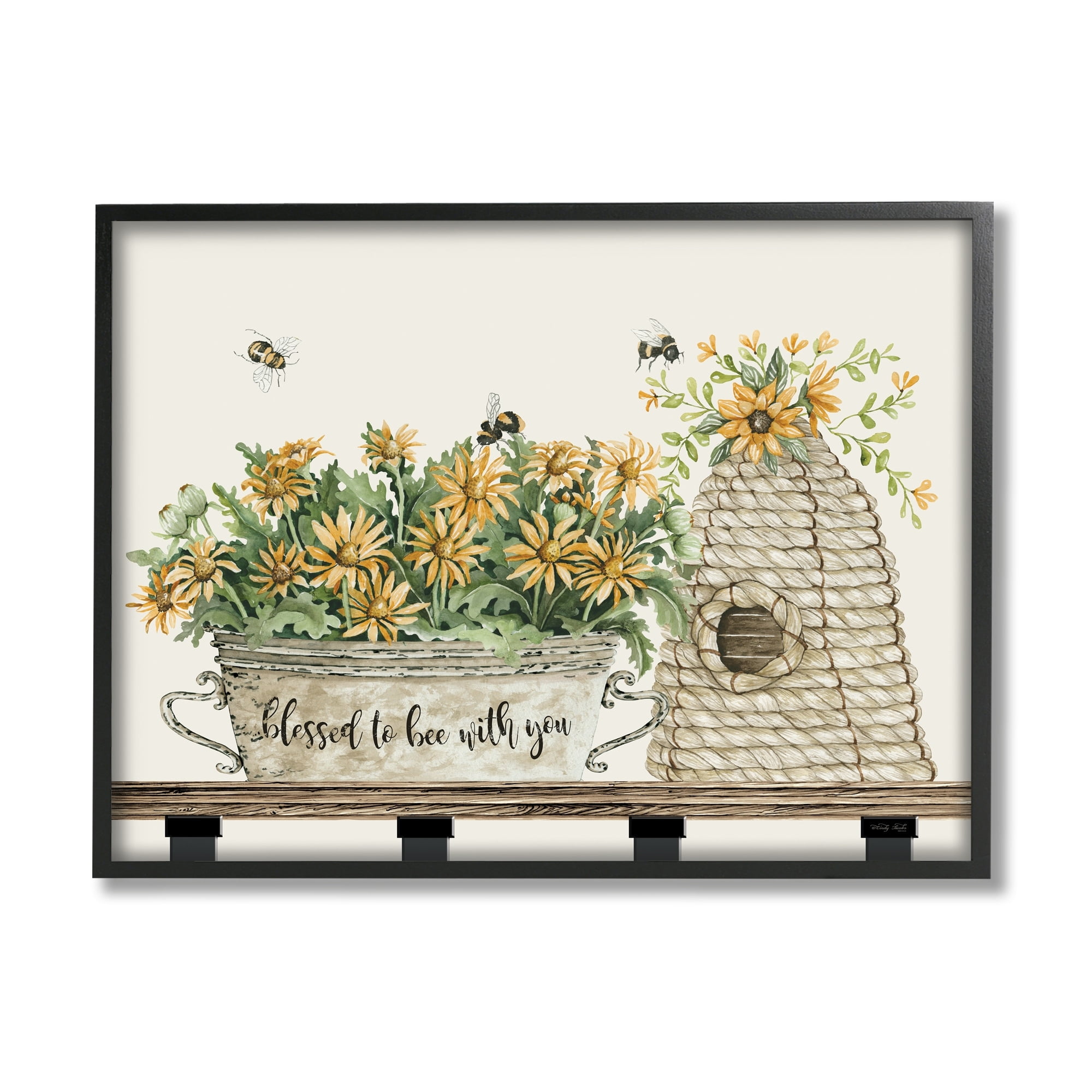Stupell Industries Bee with You Indoor Insect Honey Flower Harvesting ,30 x 24, Design by Cindy Jacobs